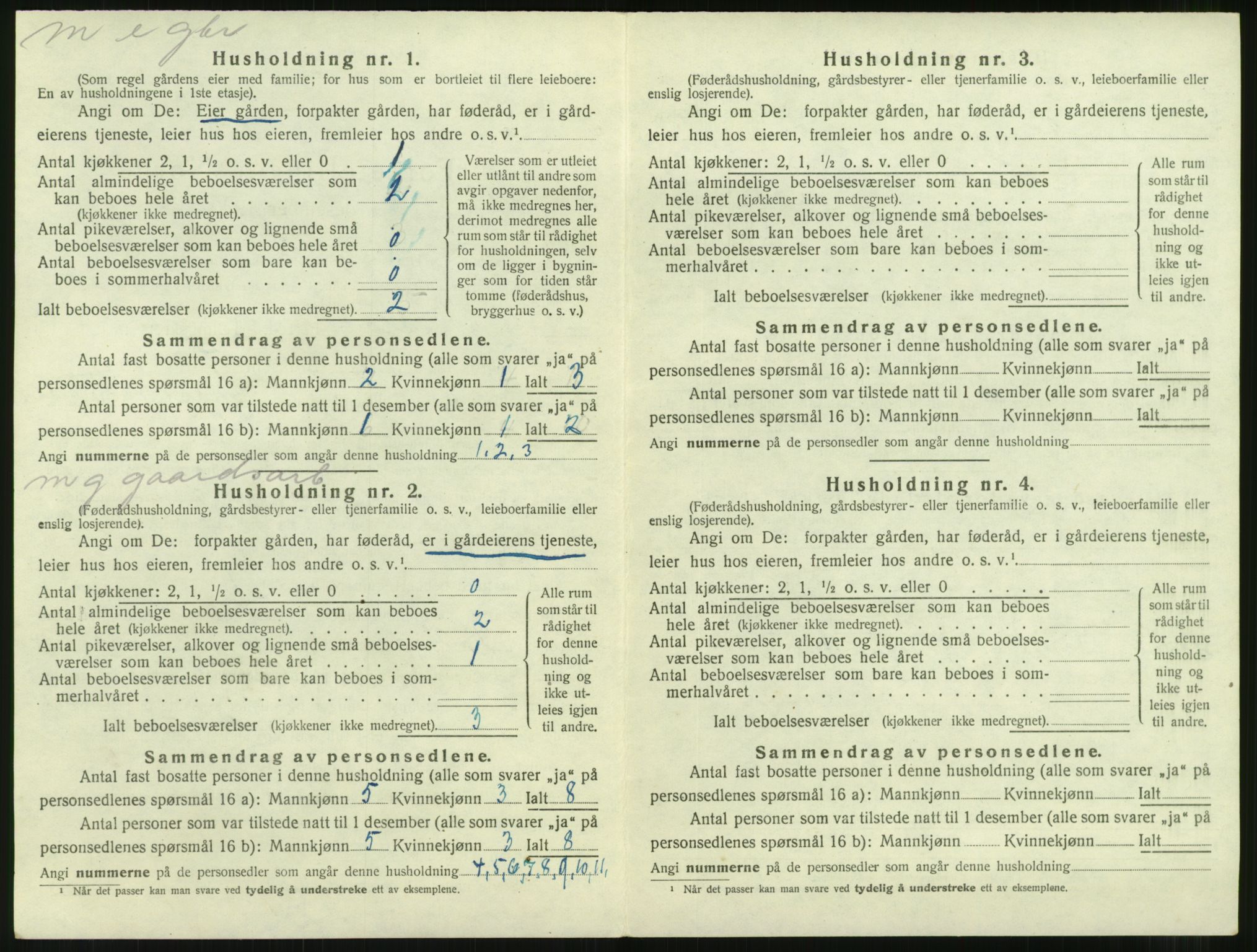 SAT, 1920 census for Nesset, 1920, p. 131