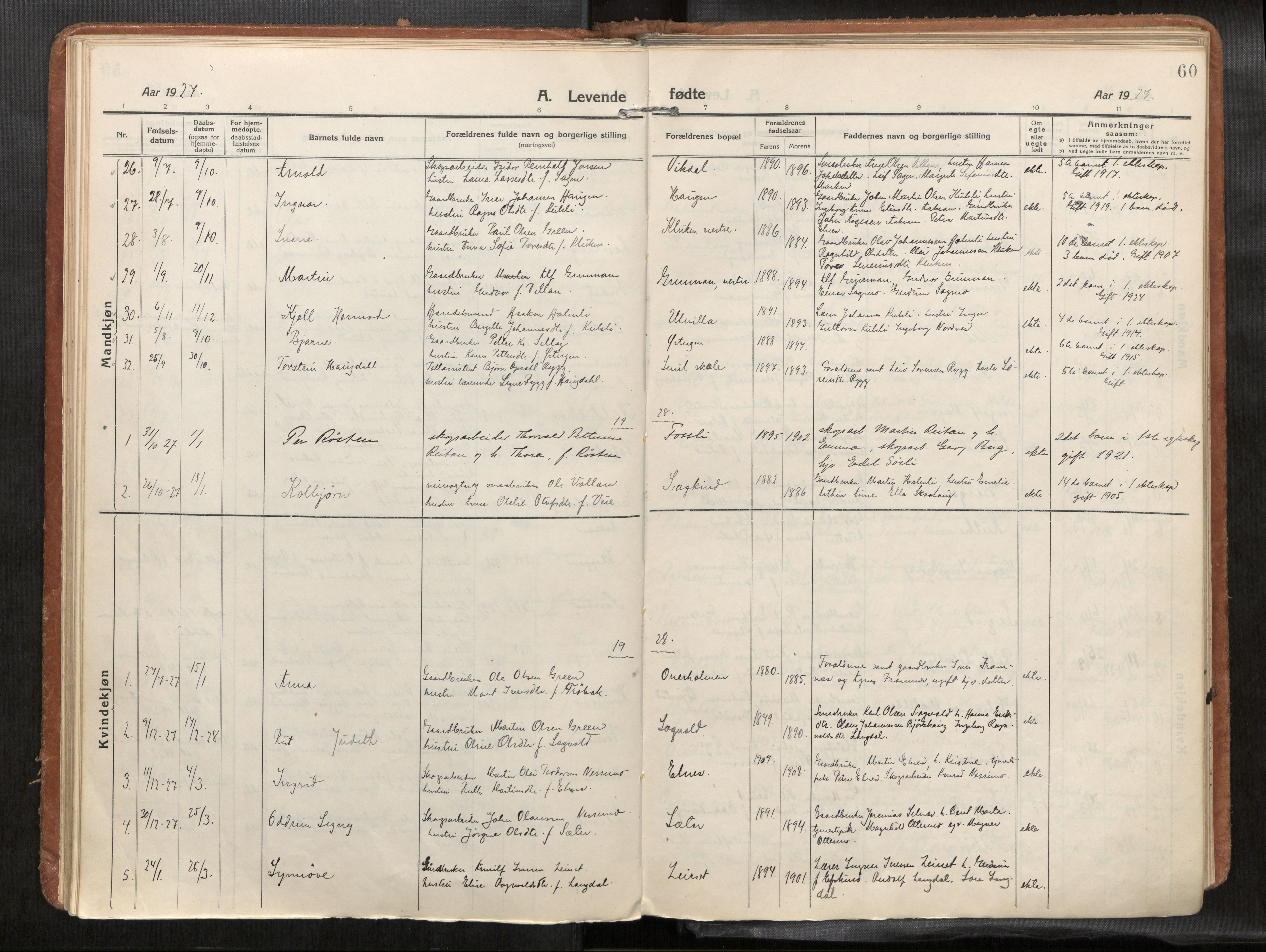 Verdal sokneprestkontor, AV/SAT-A-1156/2/H/Haa/L0004: Parish register (official) no. 4, 1916-1928, p. 60