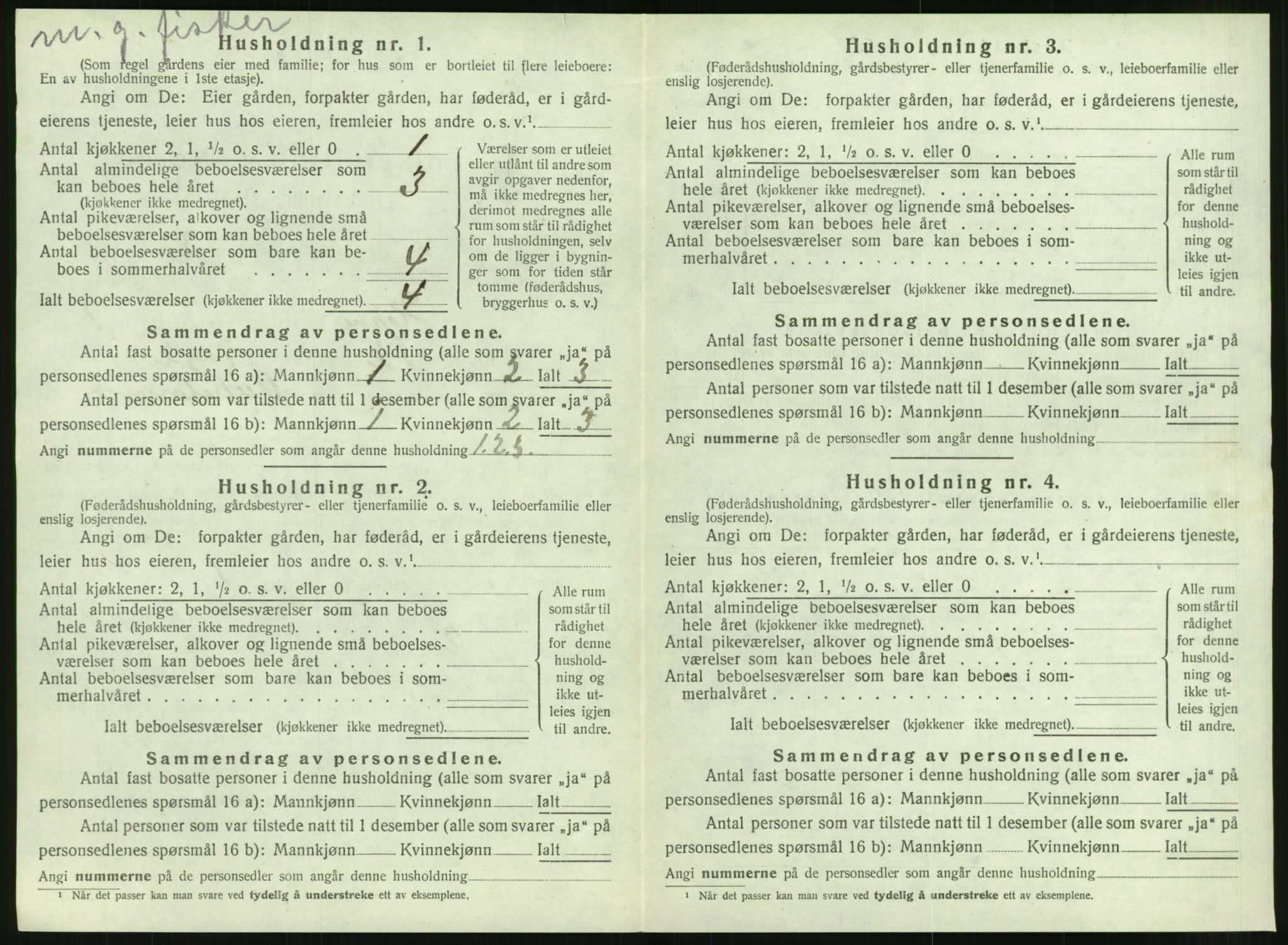 SAT, 1920 census for Hopen, 1920, p. 31