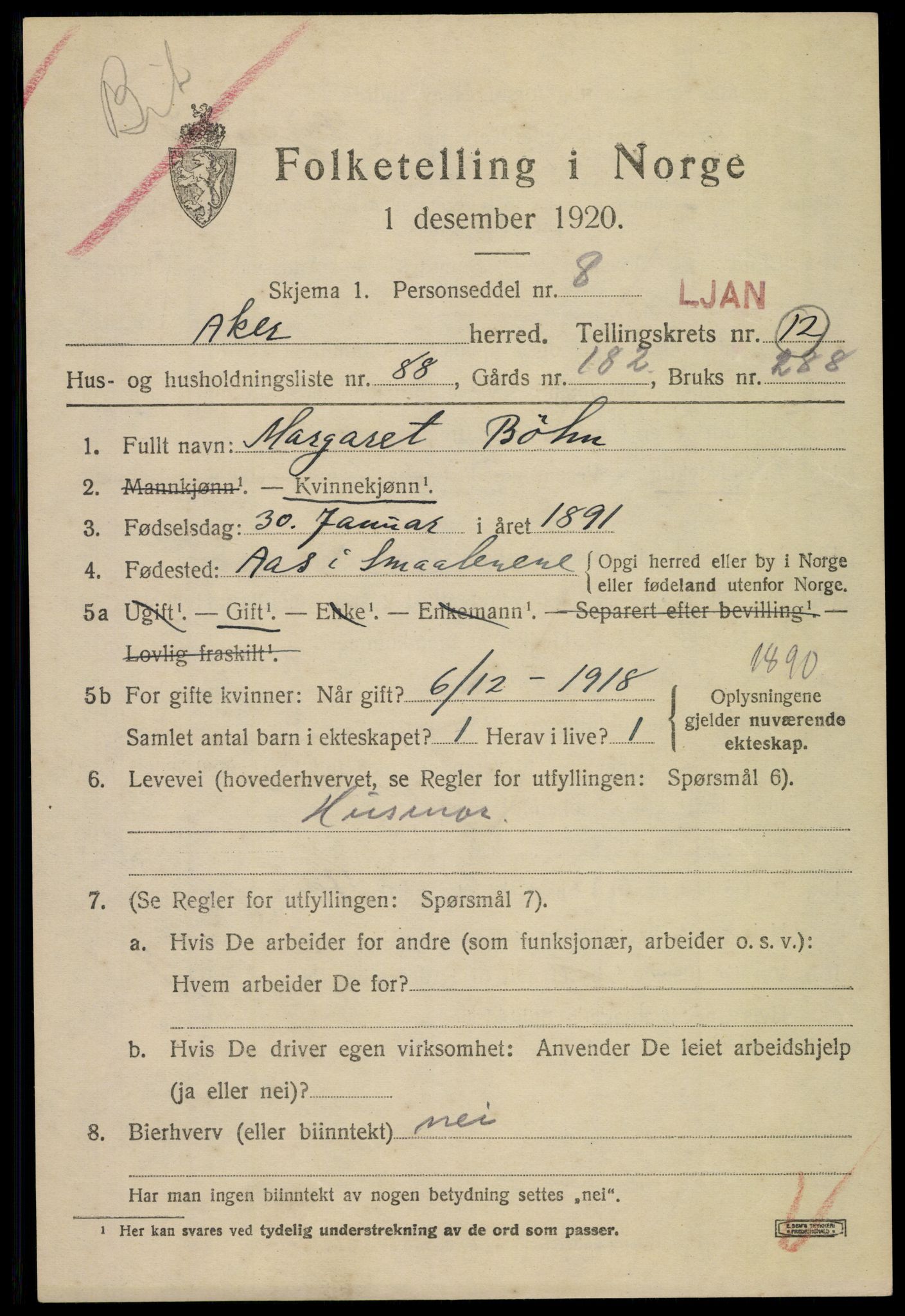 SAO, 1920 census for Aker, 1920, p. 75282