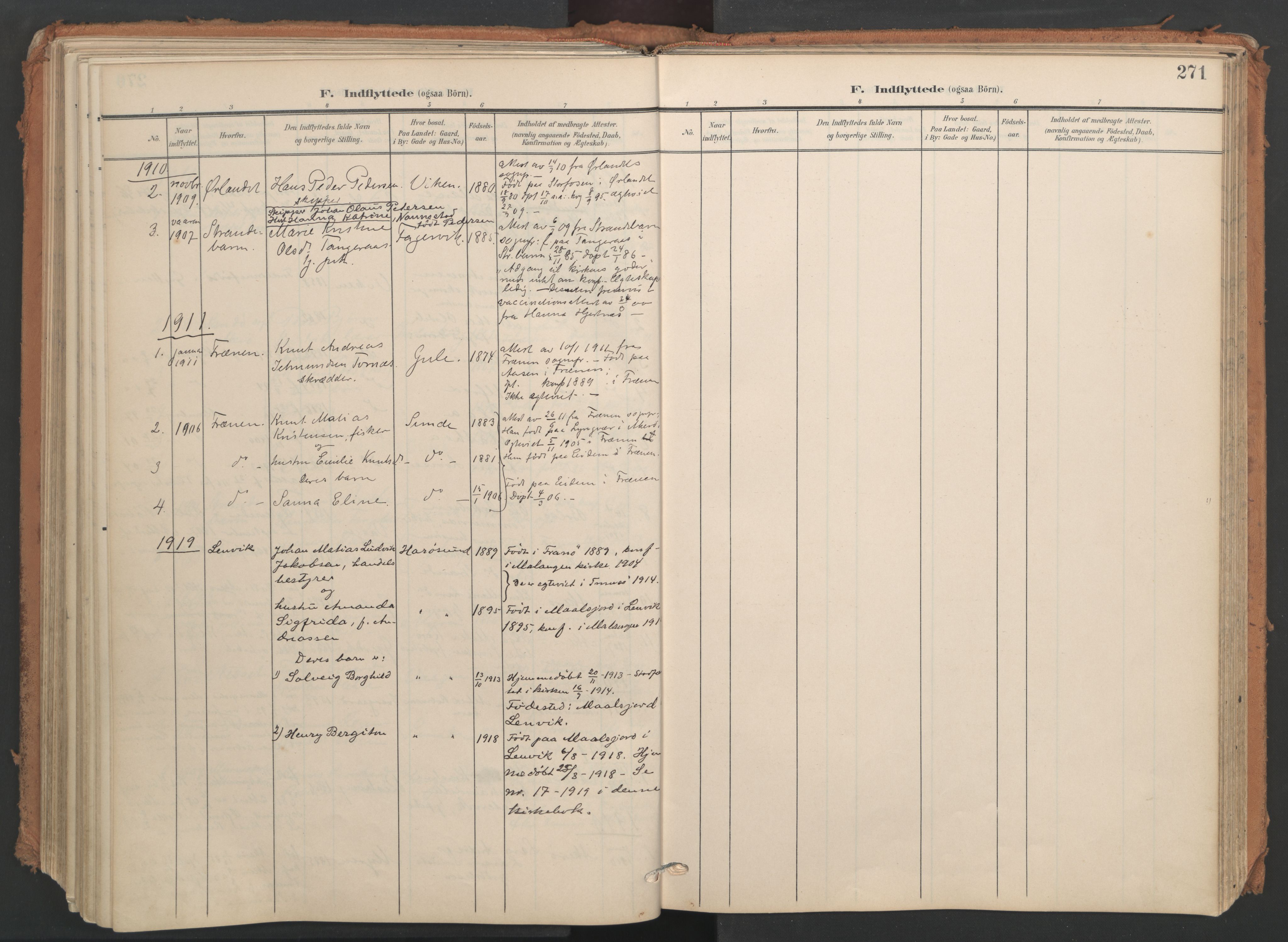 Ministerialprotokoller, klokkerbøker og fødselsregistre - Møre og Romsdal, AV/SAT-A-1454/566/L0771: Parish register (official) no. 566A10, 1904-1929, p. 271