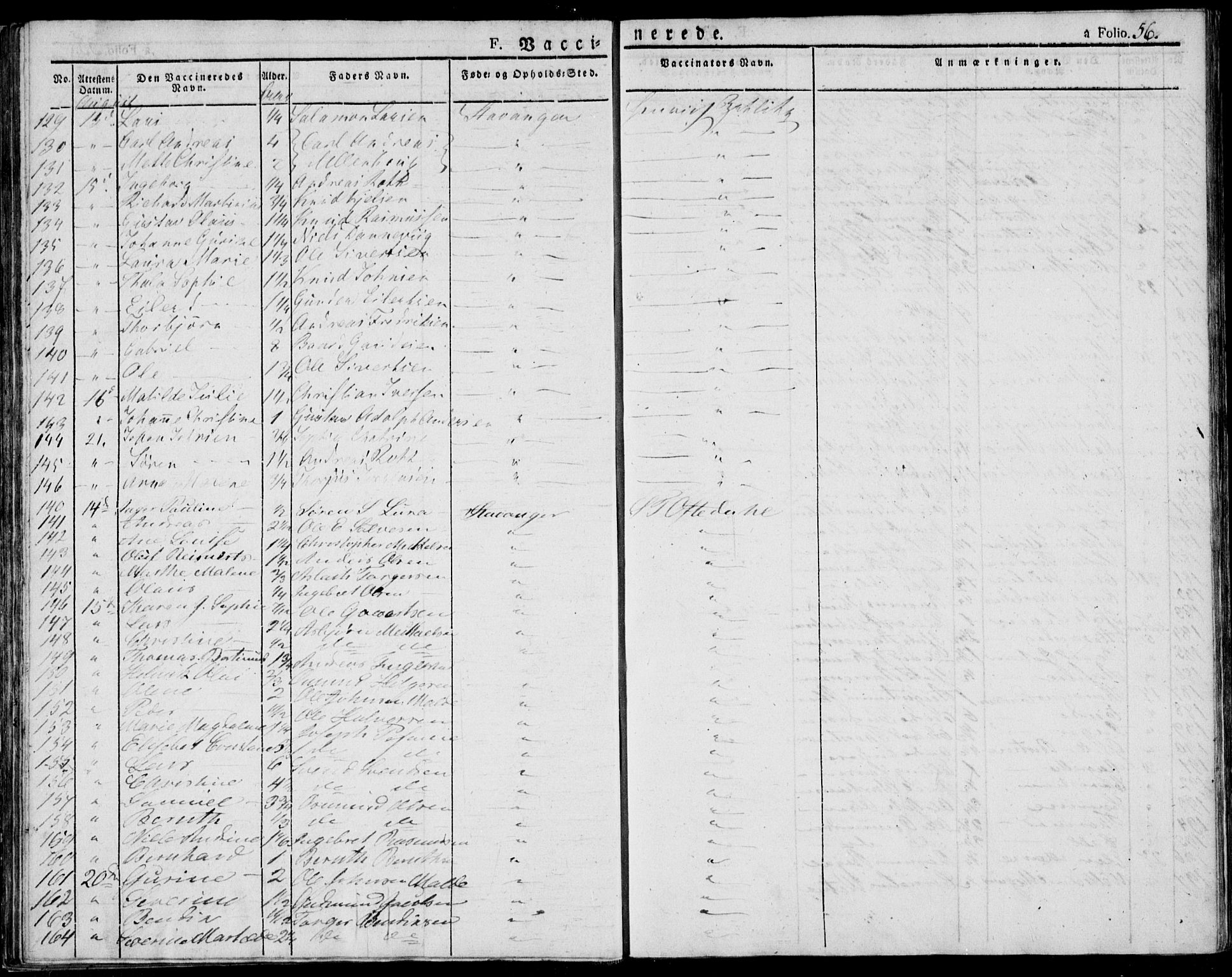 Domkirken sokneprestkontor, AV/SAST-A-101812/001/30/30BA/L0010: Parish register (official) no. A 10, 1821-1859, p. 56