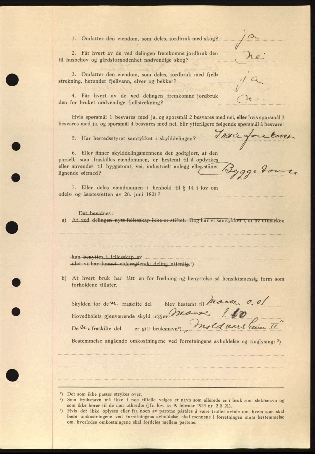 Nordre Sunnmøre sorenskriveri, SAT/A-0006/1/2/2C/2Ca: Mortgage book no. A11, 1941-1941, Diary no: : 982/1941
