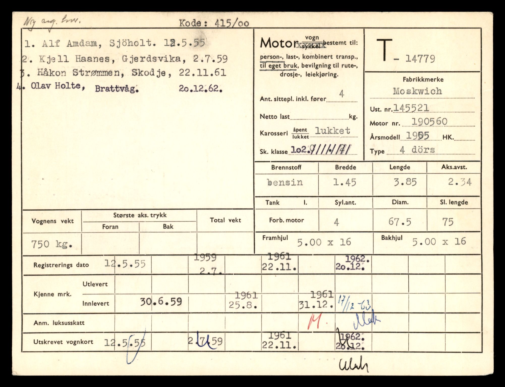 Møre og Romsdal vegkontor - Ålesund trafikkstasjon, AV/SAT-A-4099/F/Fe/L0048: Registreringskort for kjøretøy T 14721 - T 14863, 1927-1998, p. 1226
