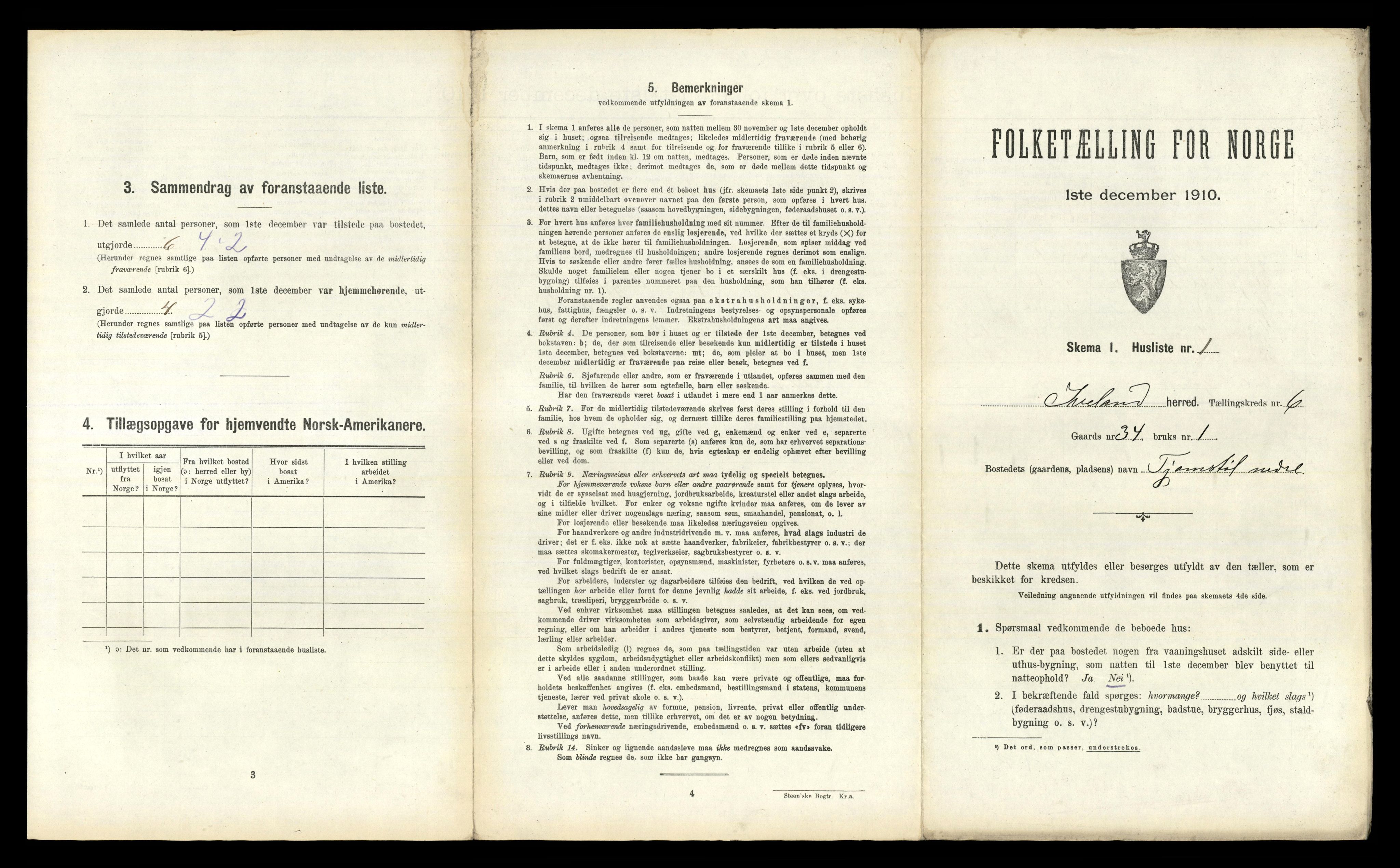 RA, 1910 census for Iveland, 1910, p. 257