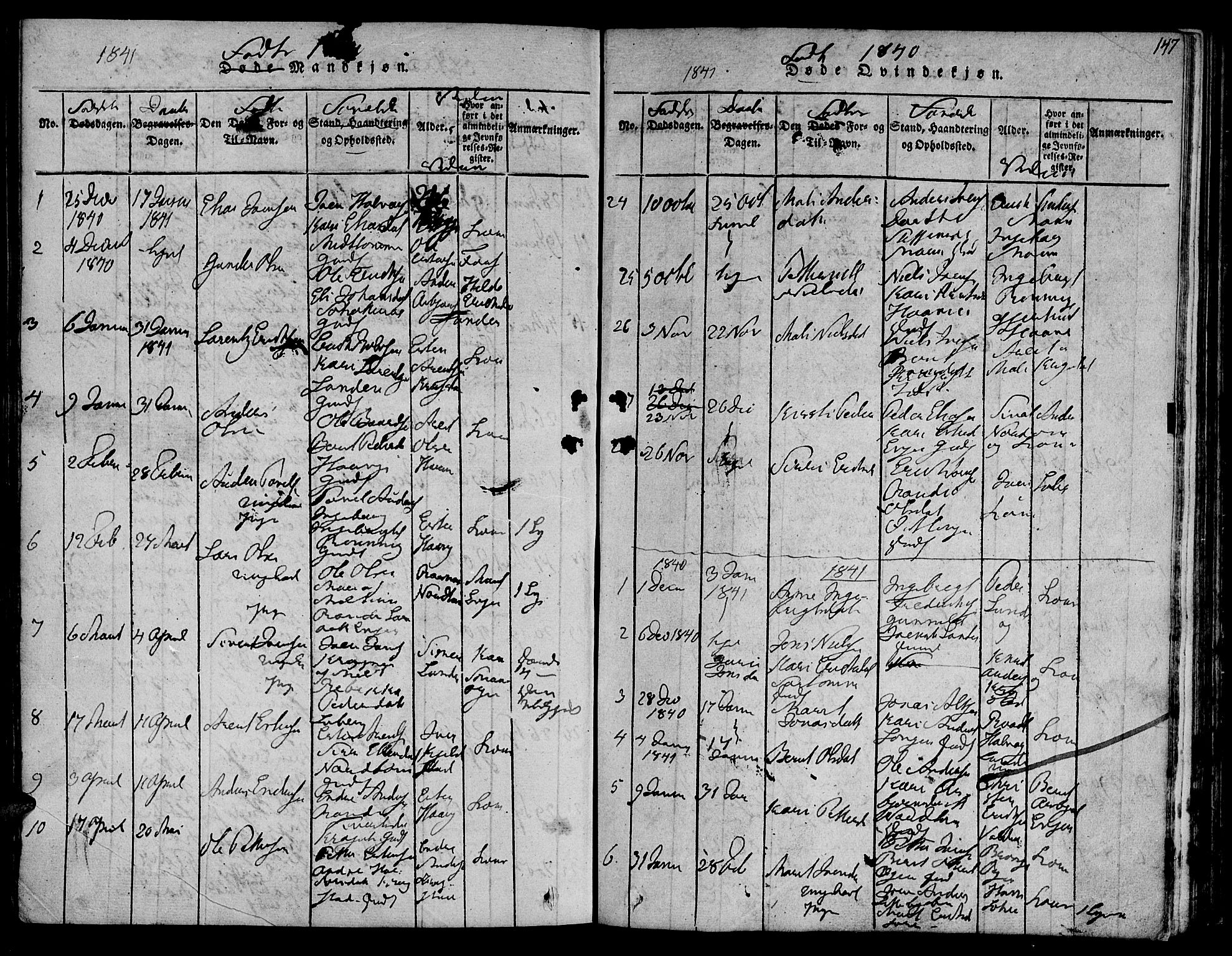 Ministerialprotokoller, klokkerbøker og fødselsregistre - Sør-Trøndelag, SAT/A-1456/692/L1102: Parish register (official) no. 692A02, 1816-1842, p. 147