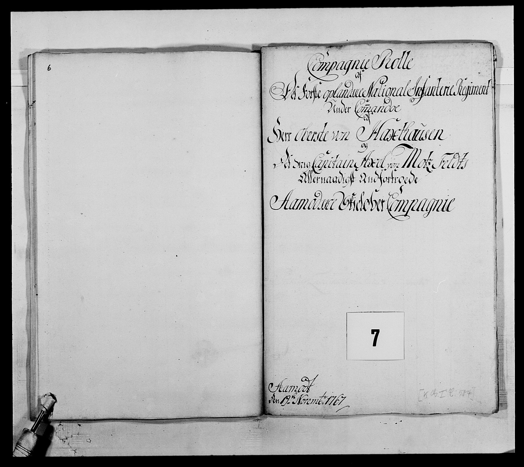 Kommanderende general (KG I) med Det norske krigsdirektorium, AV/RA-EA-5419/E/Ea/L0504: 1. Opplandske regiment, 1767, p. 139