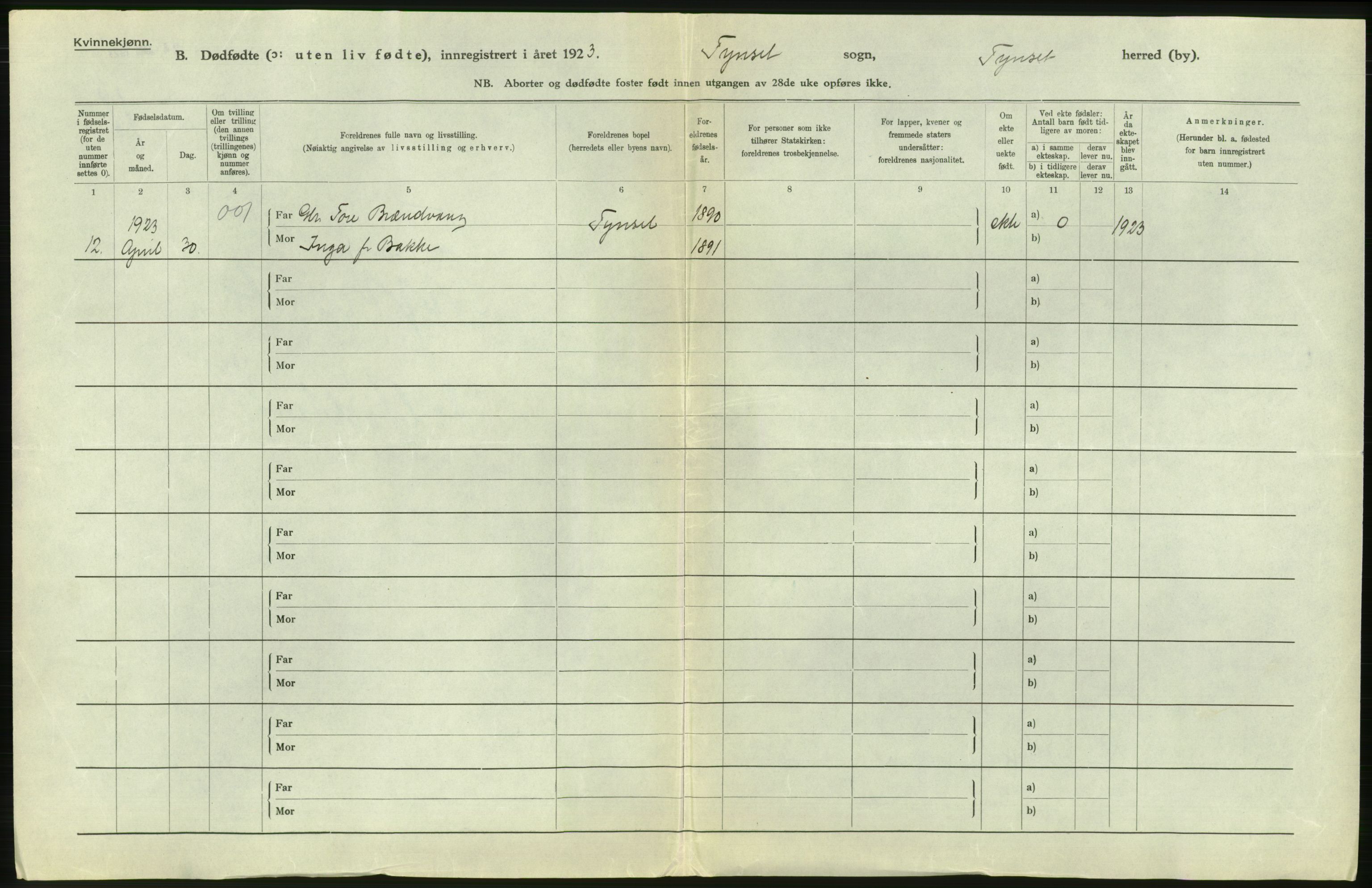 Statistisk sentralbyrå, Sosiodemografiske emner, Befolkning, AV/RA-S-2228/D/Df/Dfc/Dfcc/L0012: Hedmark fylke: Gifte, døde, dødfødte. Bygder og byer., 1923, p. 356