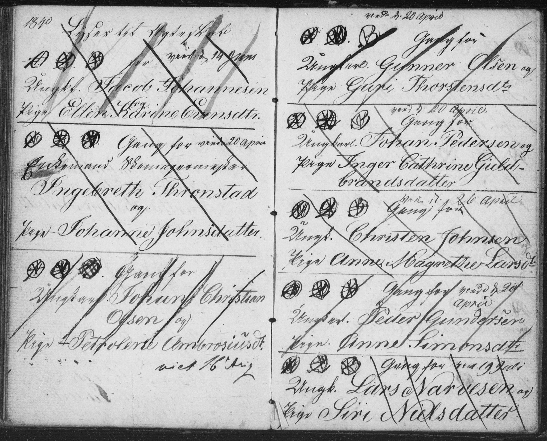 Bragernes kirkebøker, SAKO/A-6/H/Ha/L0002: Banns register no. 2, 1832-1846
