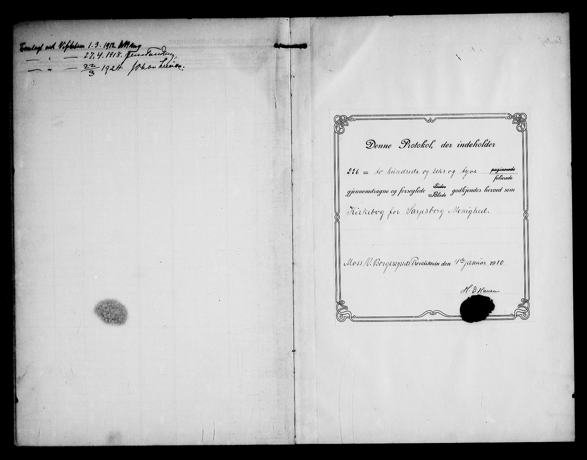 Sarpsborg prestekontor Kirkebøker, AV/SAO-A-2006/F/Fa/L0007: Parish register (official) no. 7, 1910-1918