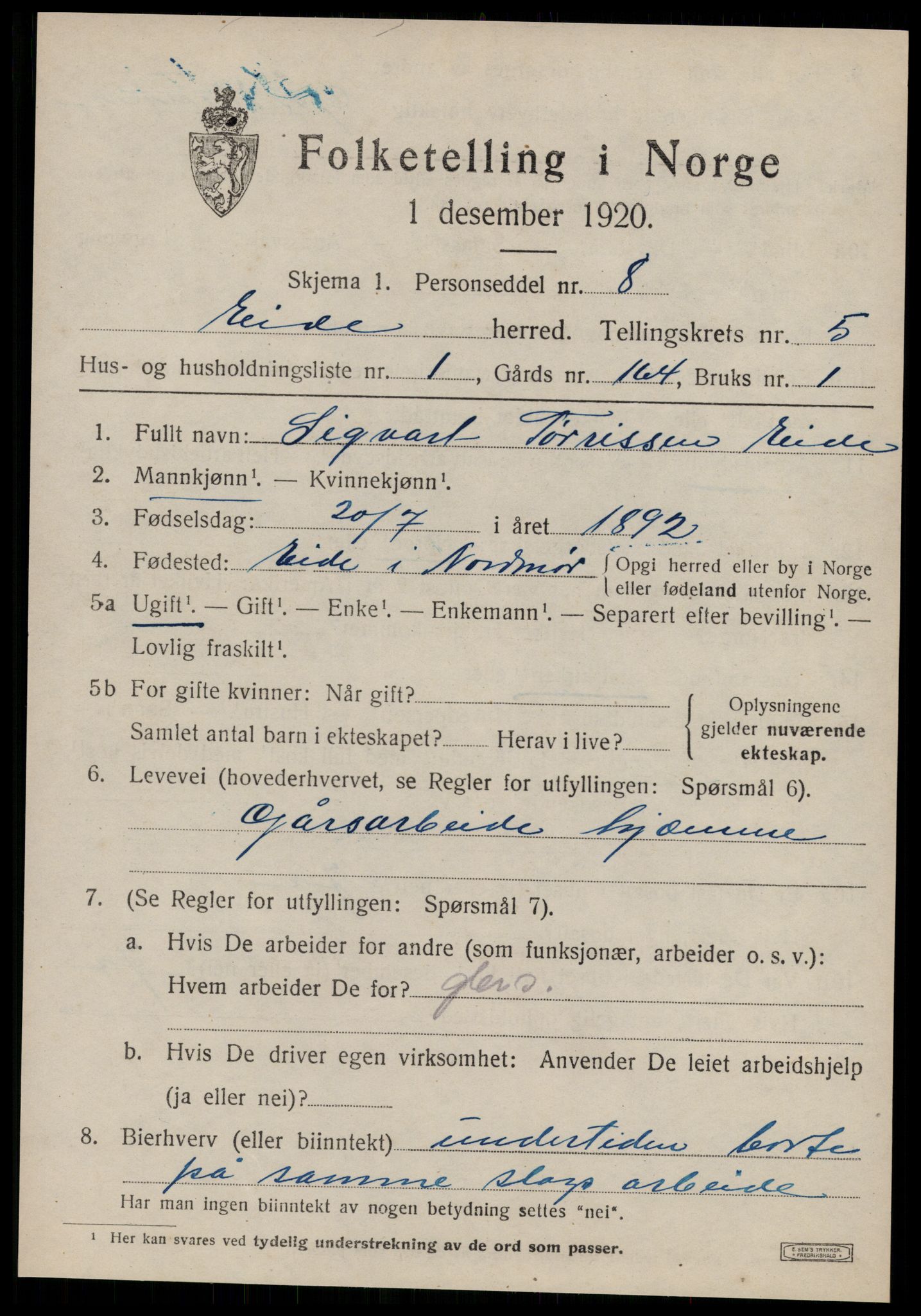 SAT, 1920 census for Eid (MR), 1920, p. 2242