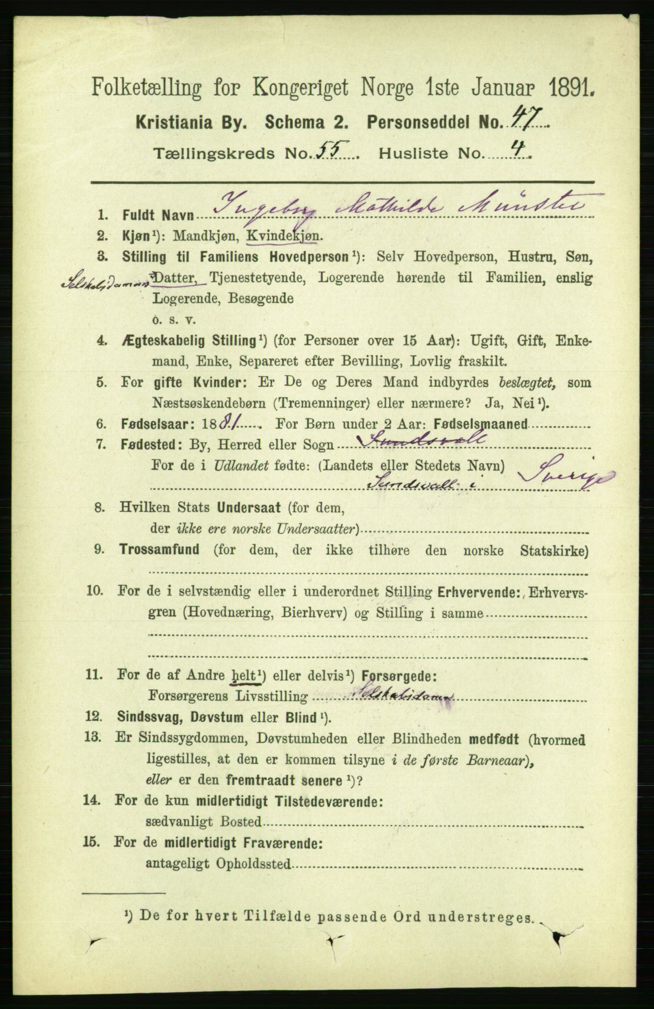 RA, 1891 census for 0301 Kristiania, 1891, p. 30186