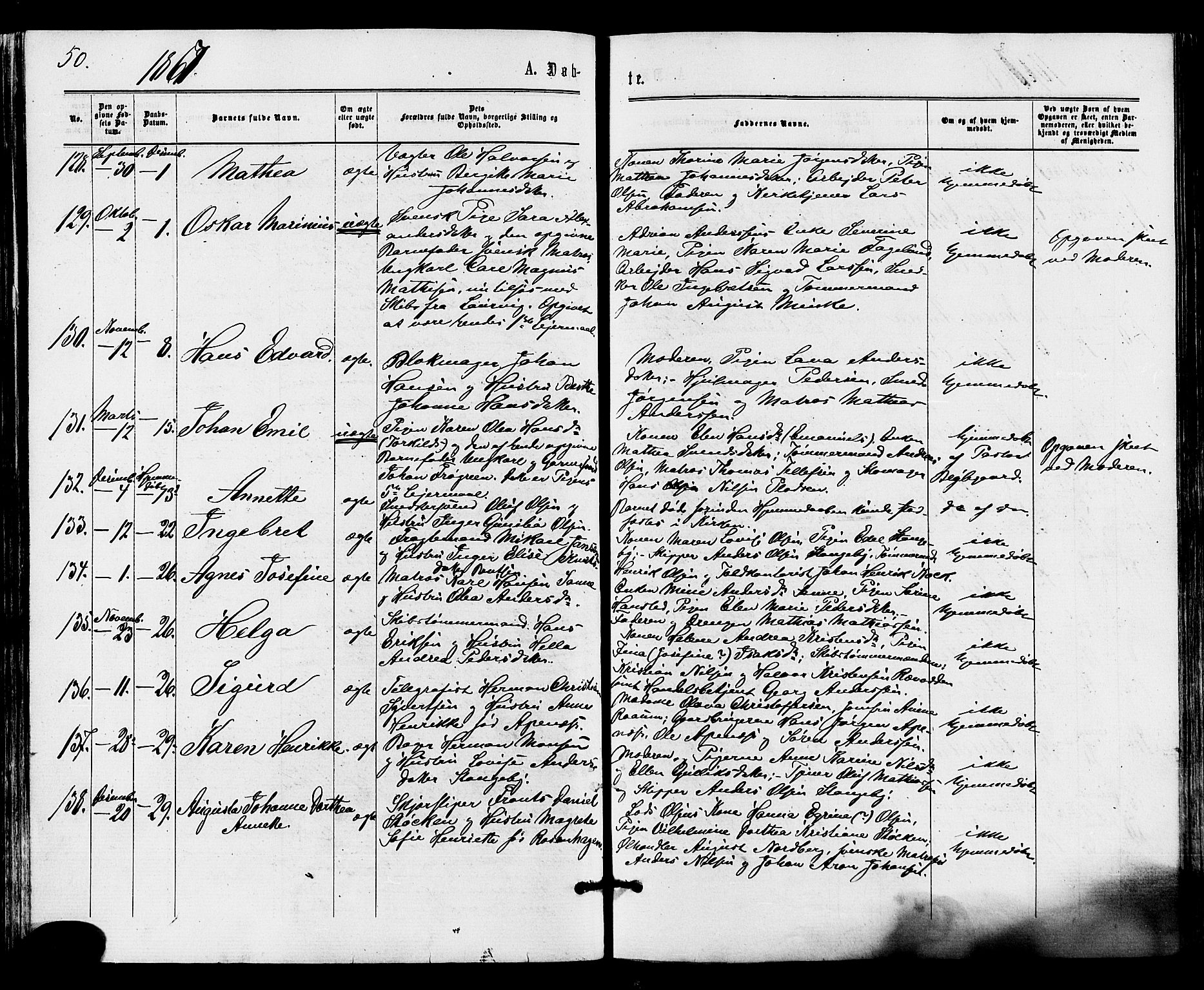 Tønsberg kirkebøker, AV/SAKO-A-330/F/Fa/L0009: Parish register (official) no. I 9, 1865-1873, p. 50