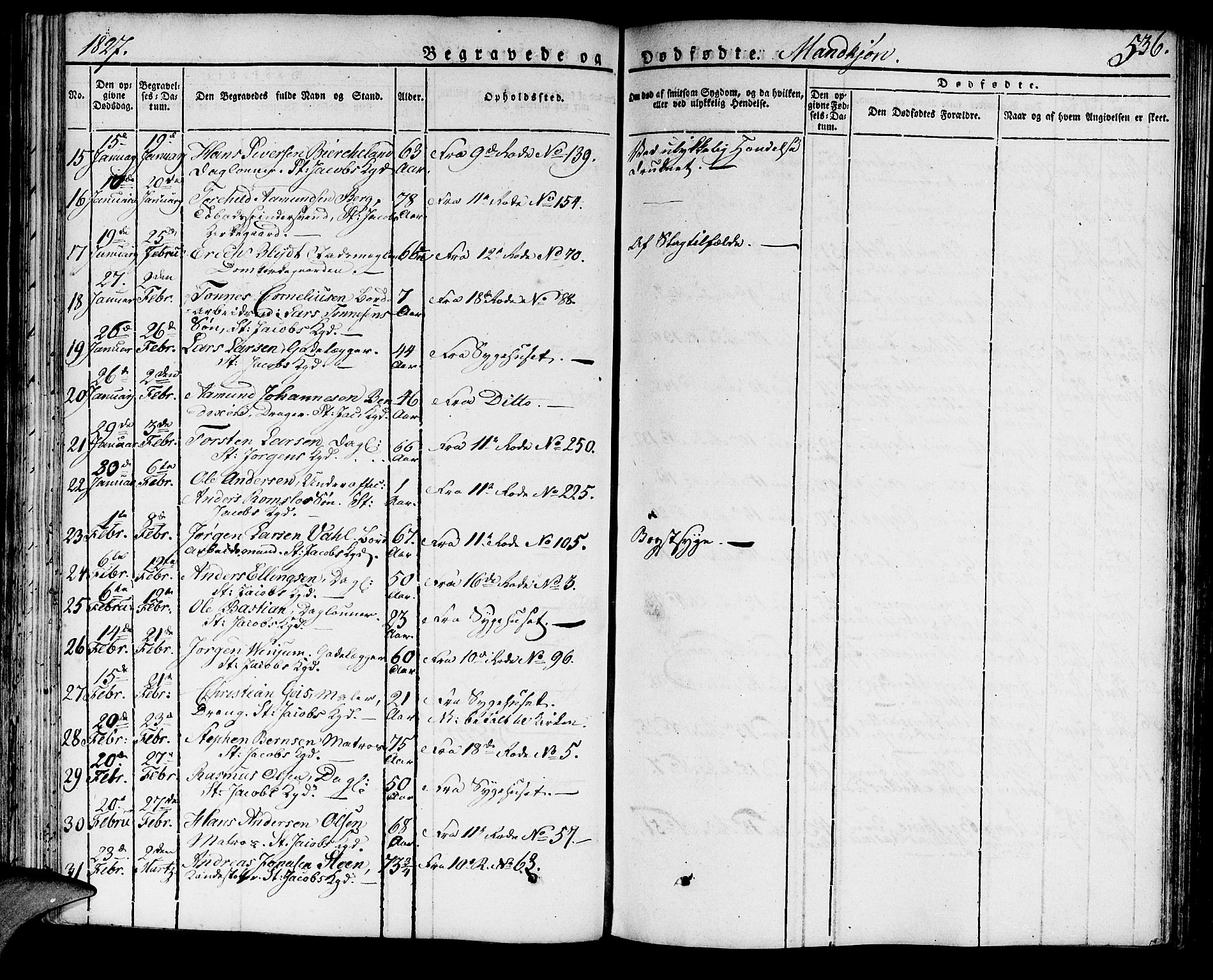 Domkirken sokneprestembete, AV/SAB-A-74801/H/Haa/L0012: Parish register (official) no. A 12, 1821-1840, p. 536