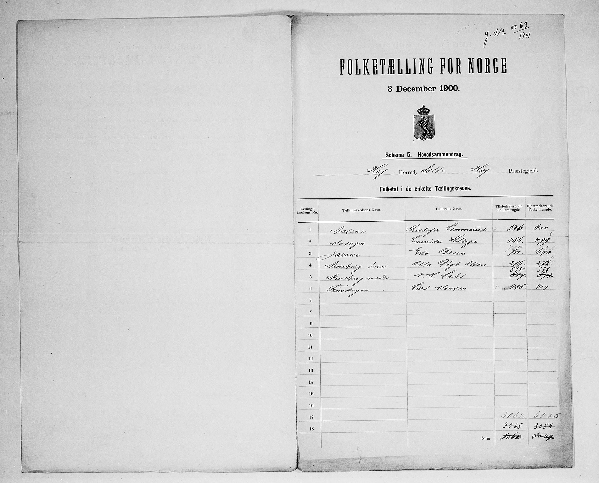 SAH, 1900 census for Hof, 1900, p. 2