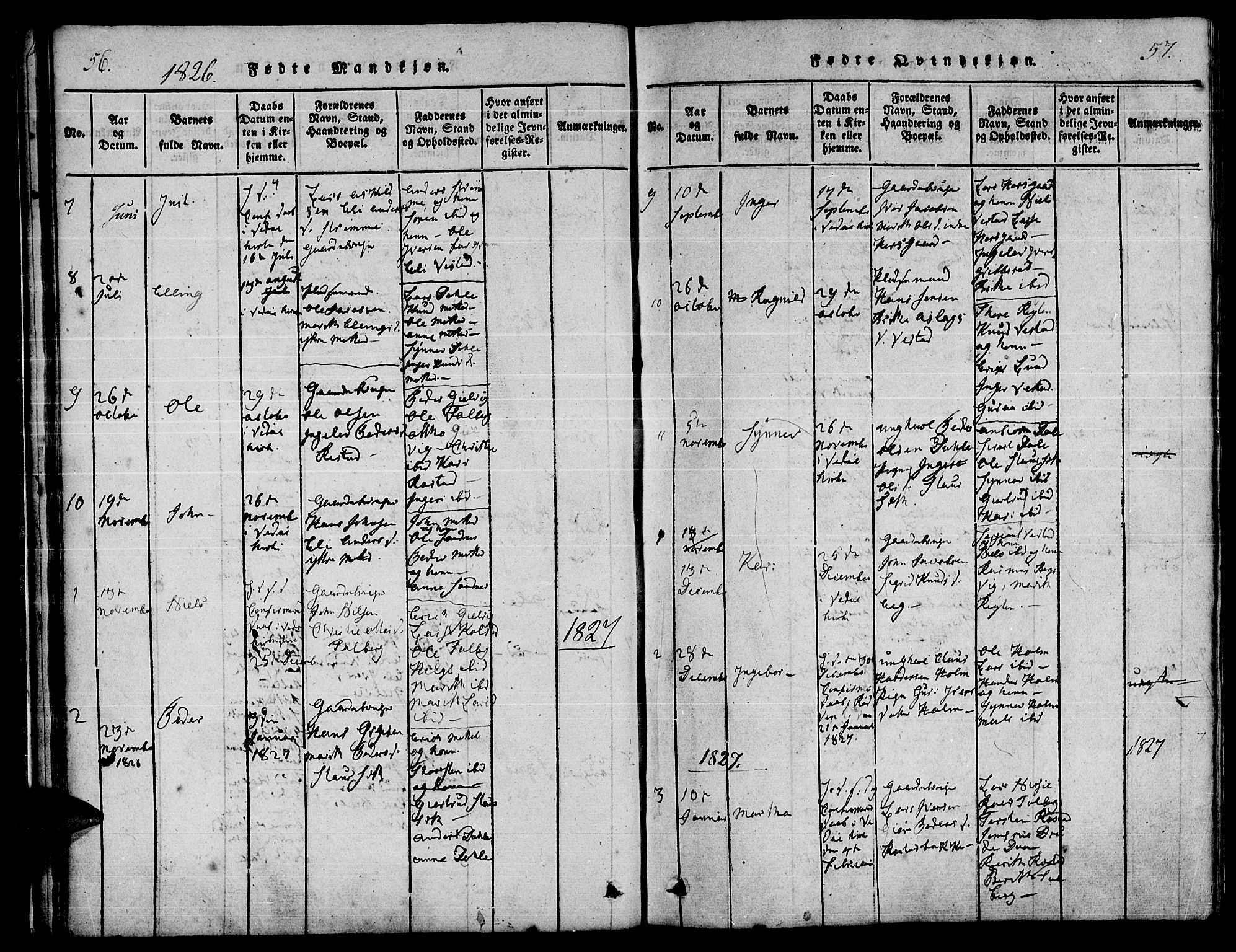 Ministerialprotokoller, klokkerbøker og fødselsregistre - Møre og Romsdal, AV/SAT-A-1454/547/L0602: Parish register (official) no. 547A04, 1818-1845, p. 56-57