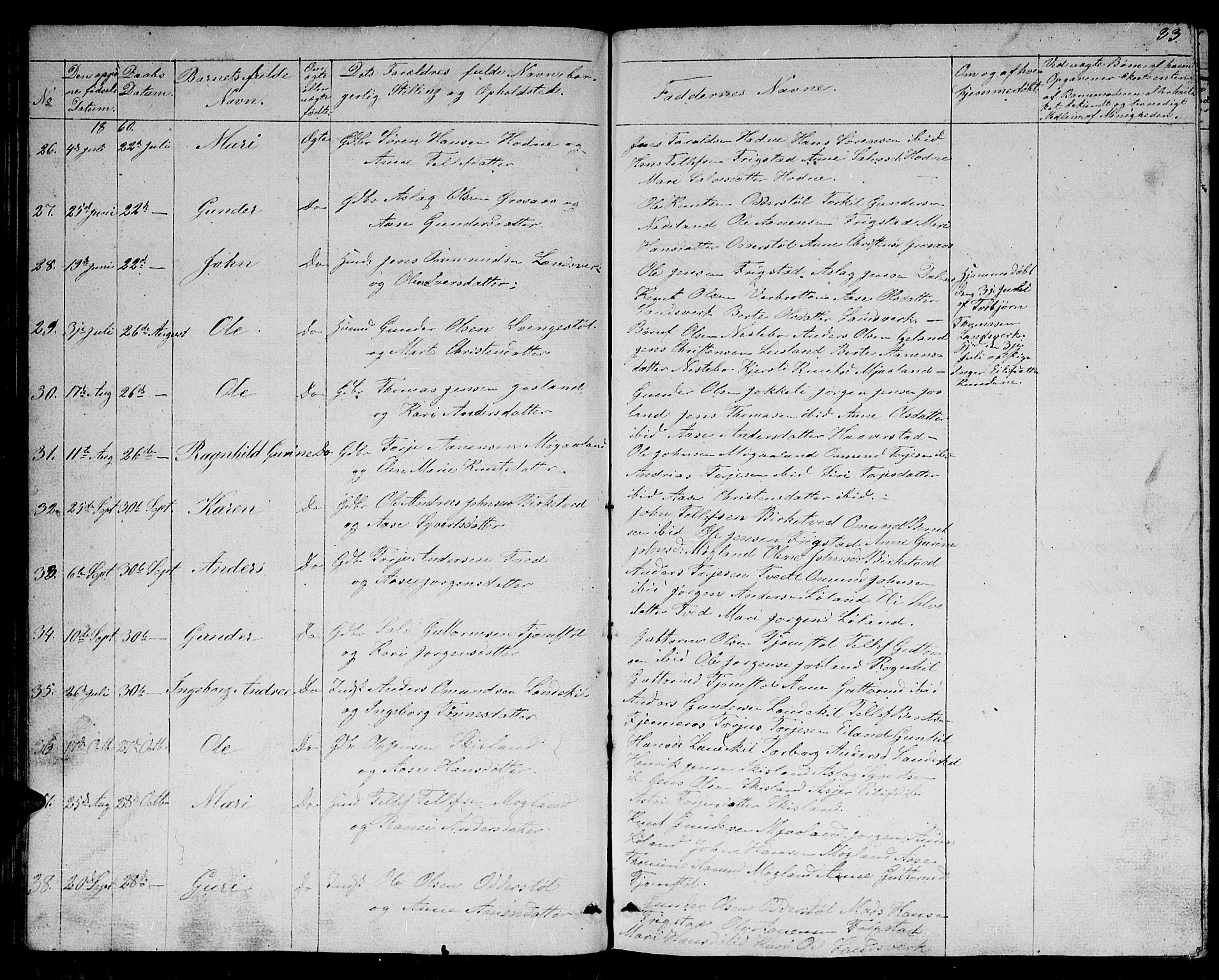 Evje sokneprestkontor, SAK/1111-0008/F/Fb/Fbc/L0002: Parish register (copy) no. B 2, 1849-1876, p. 33