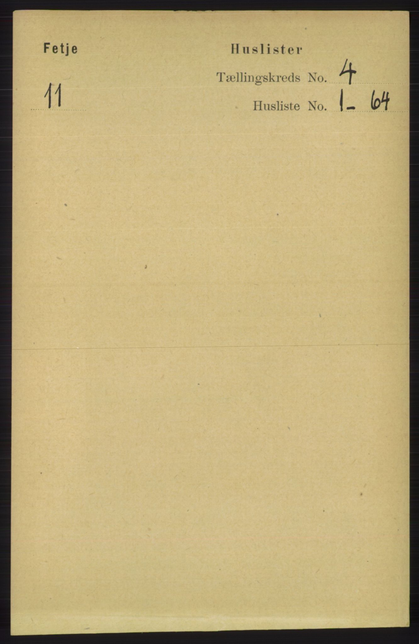 RA, 1891 census for 1222 Fitjar, 1891, p. 1288