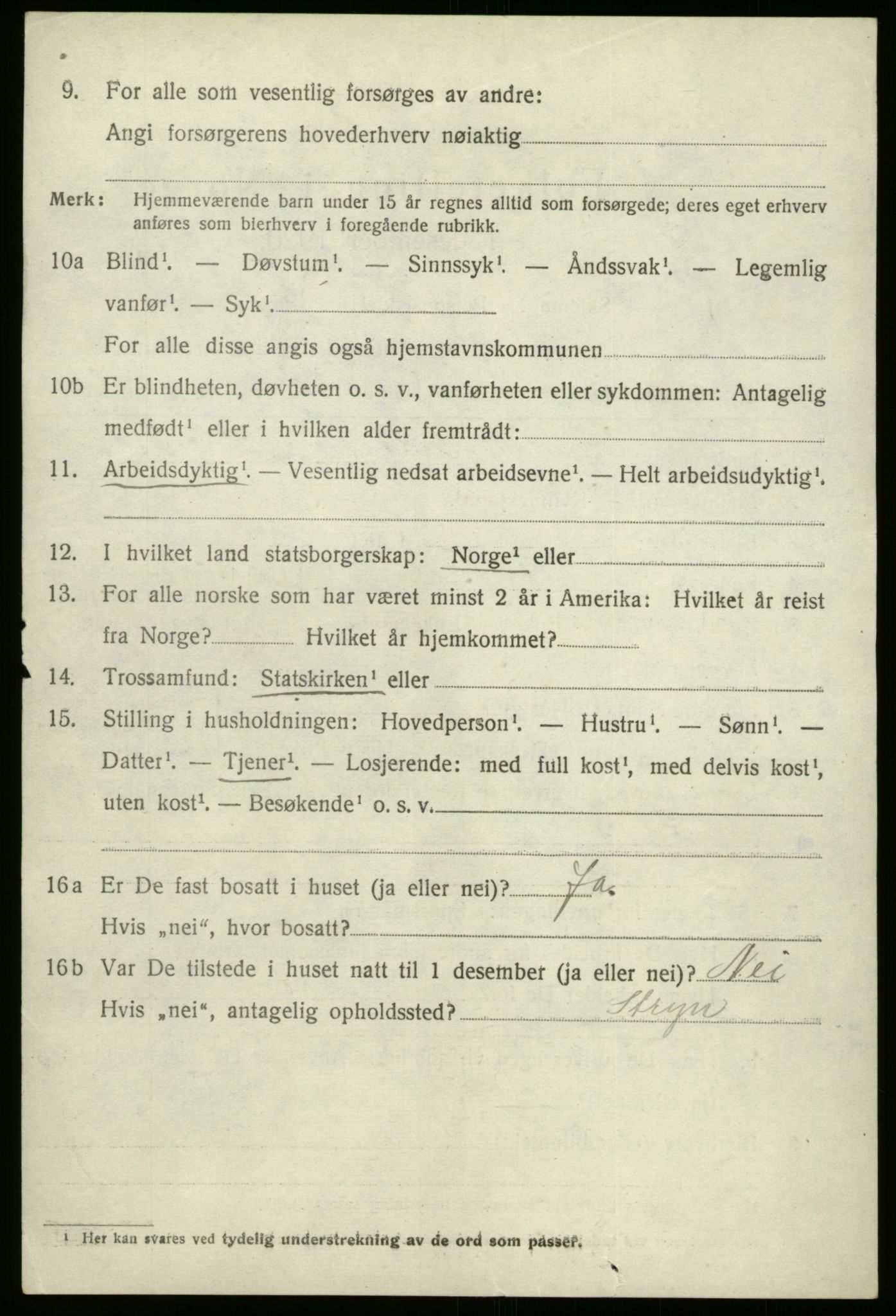 SAB, 1920 census for Stryn, 1920, p. 5667