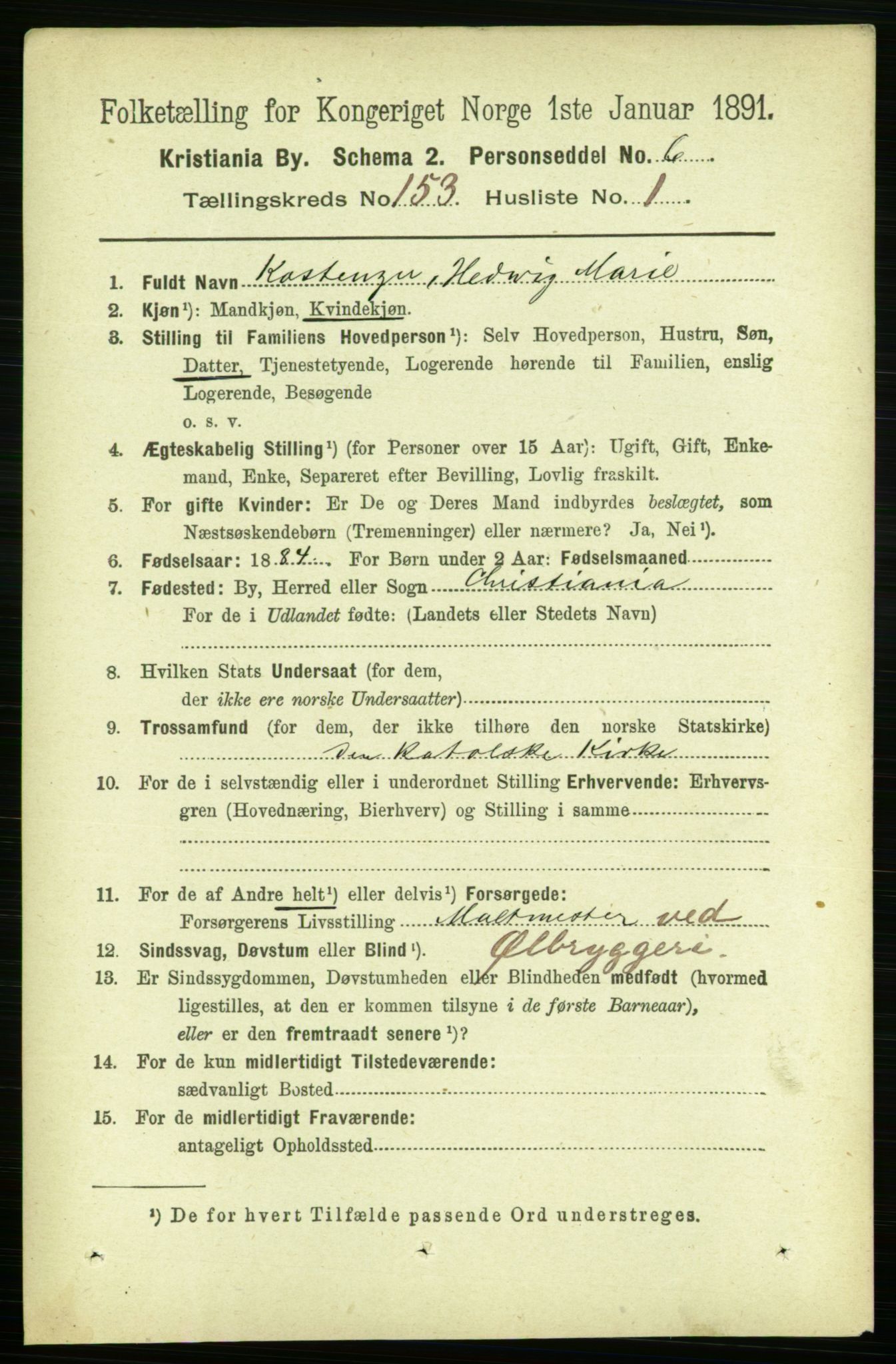 RA, 1891 census for 0301 Kristiania, 1891, p. 86367