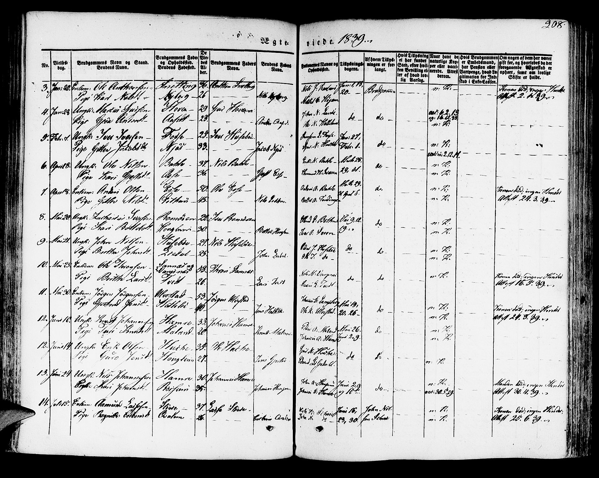 Leikanger sokneprestembete, AV/SAB-A-81001/H/Haa/Haaa/L0007: Parish register (official) no. A 7, 1838-1851, p. 208