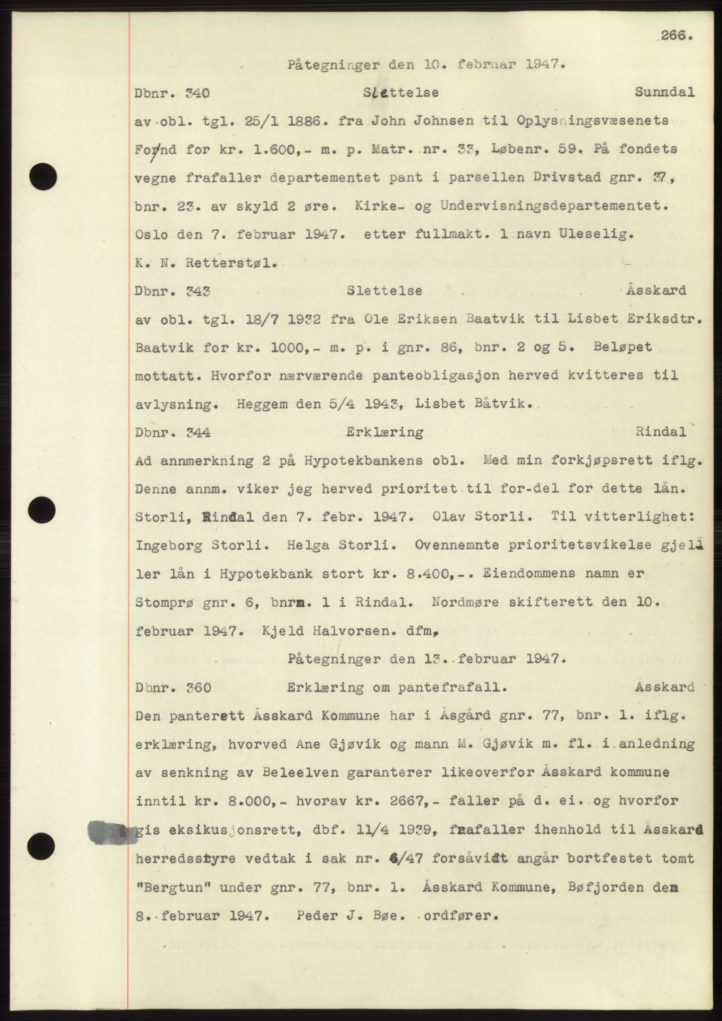 Nordmøre sorenskriveri, SAT/A-4132/1/2/2Ca: Mortgage book no. C82b, 1946-1951, Diary no: : 340/1947