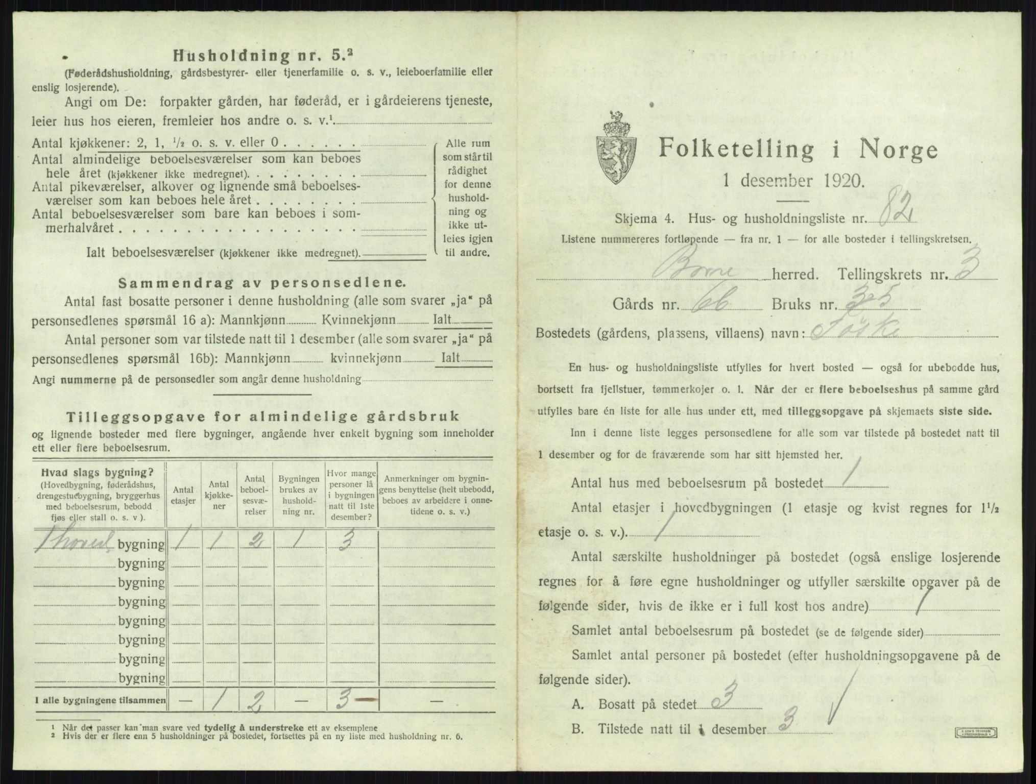 SAKO, 1920 census for Borre, 1920, p. 967