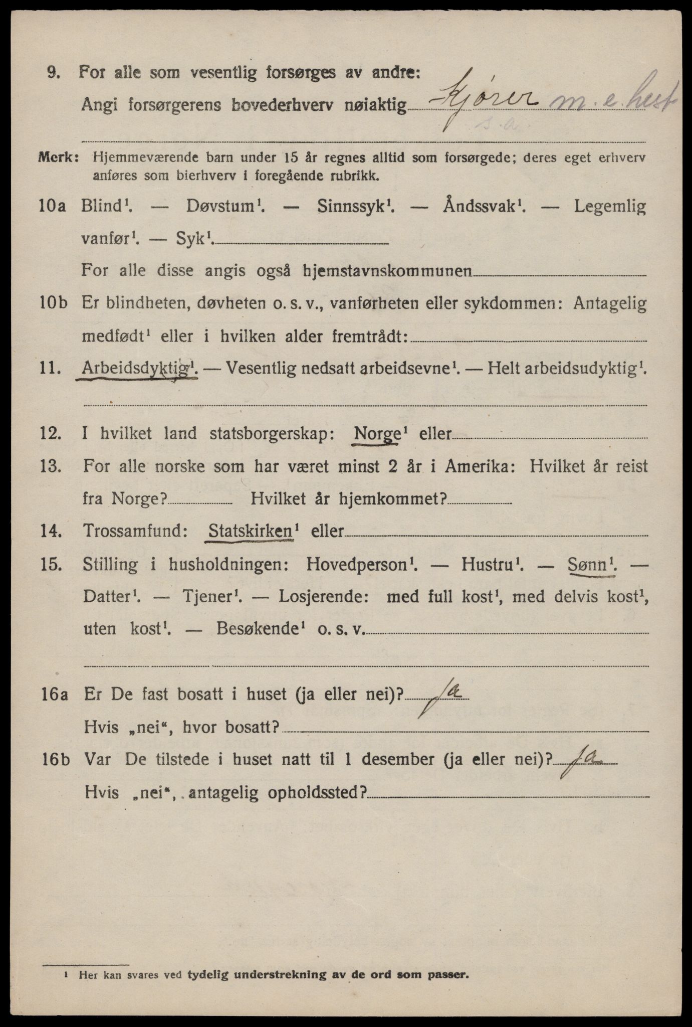 SAST, 1920 census for Sauda, 1920, p. 5269