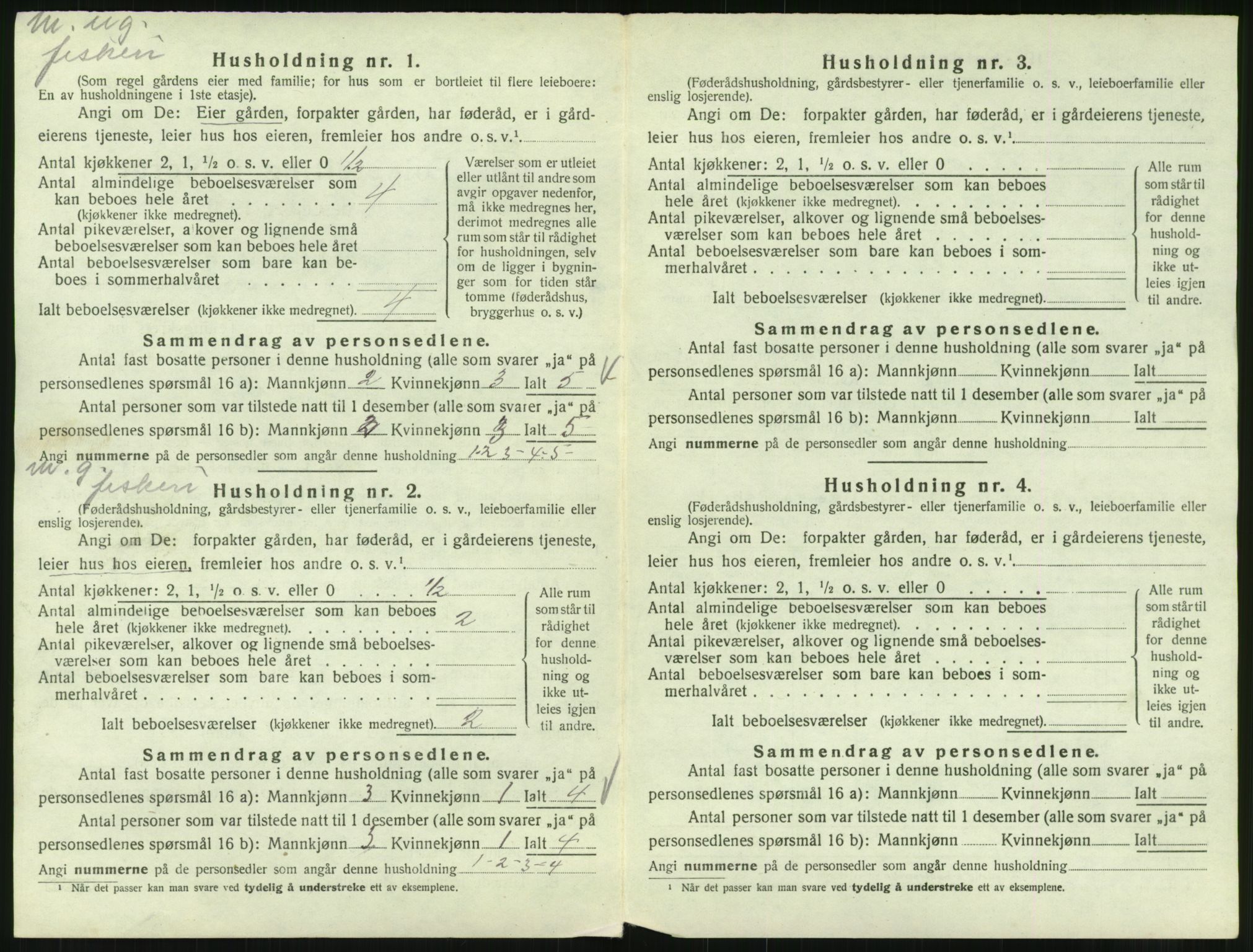 SAT, 1920 census for Vågan, 1920, p. 1438