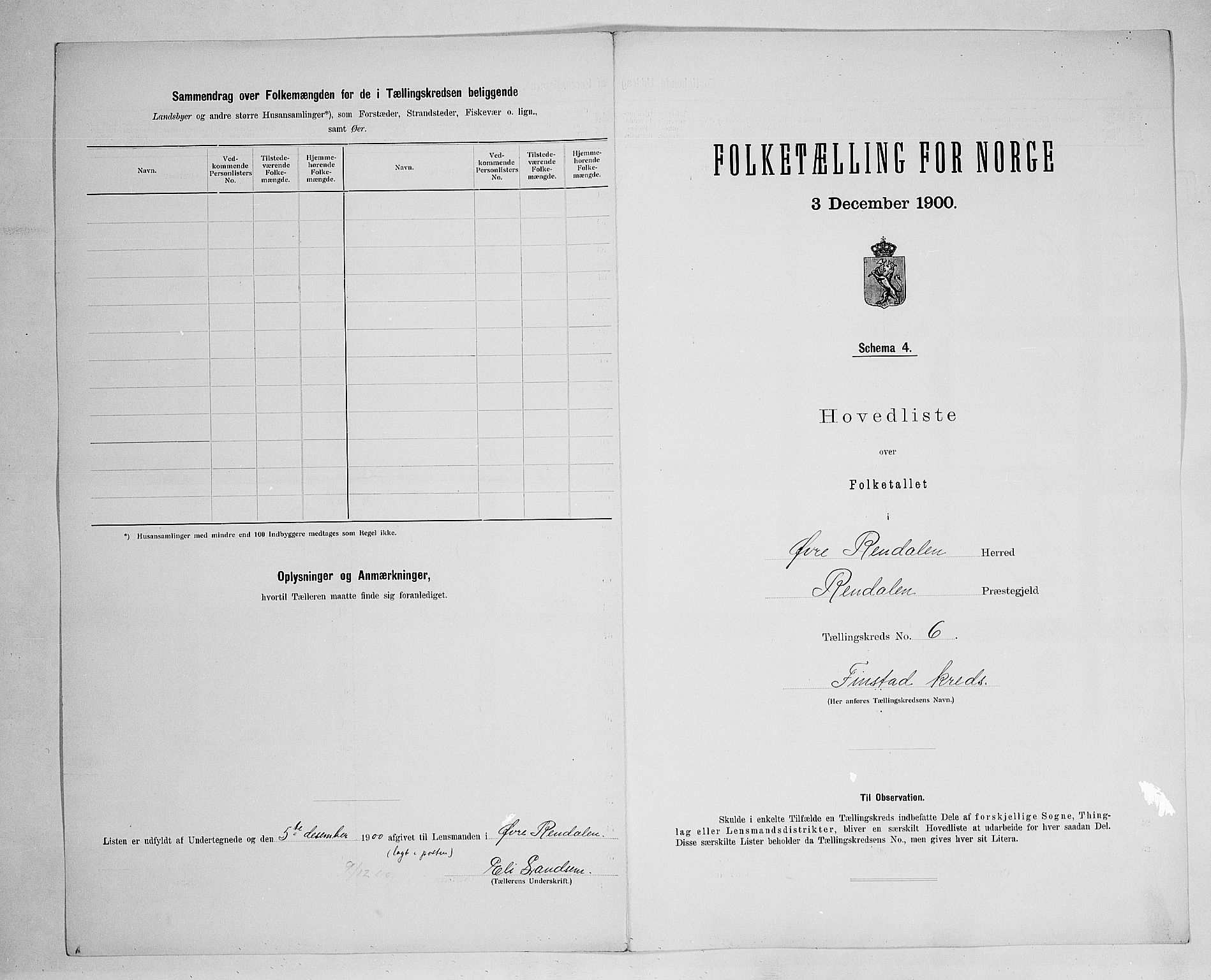 SAH, 1900 census for Øvre Rendal, 1900, p. 23