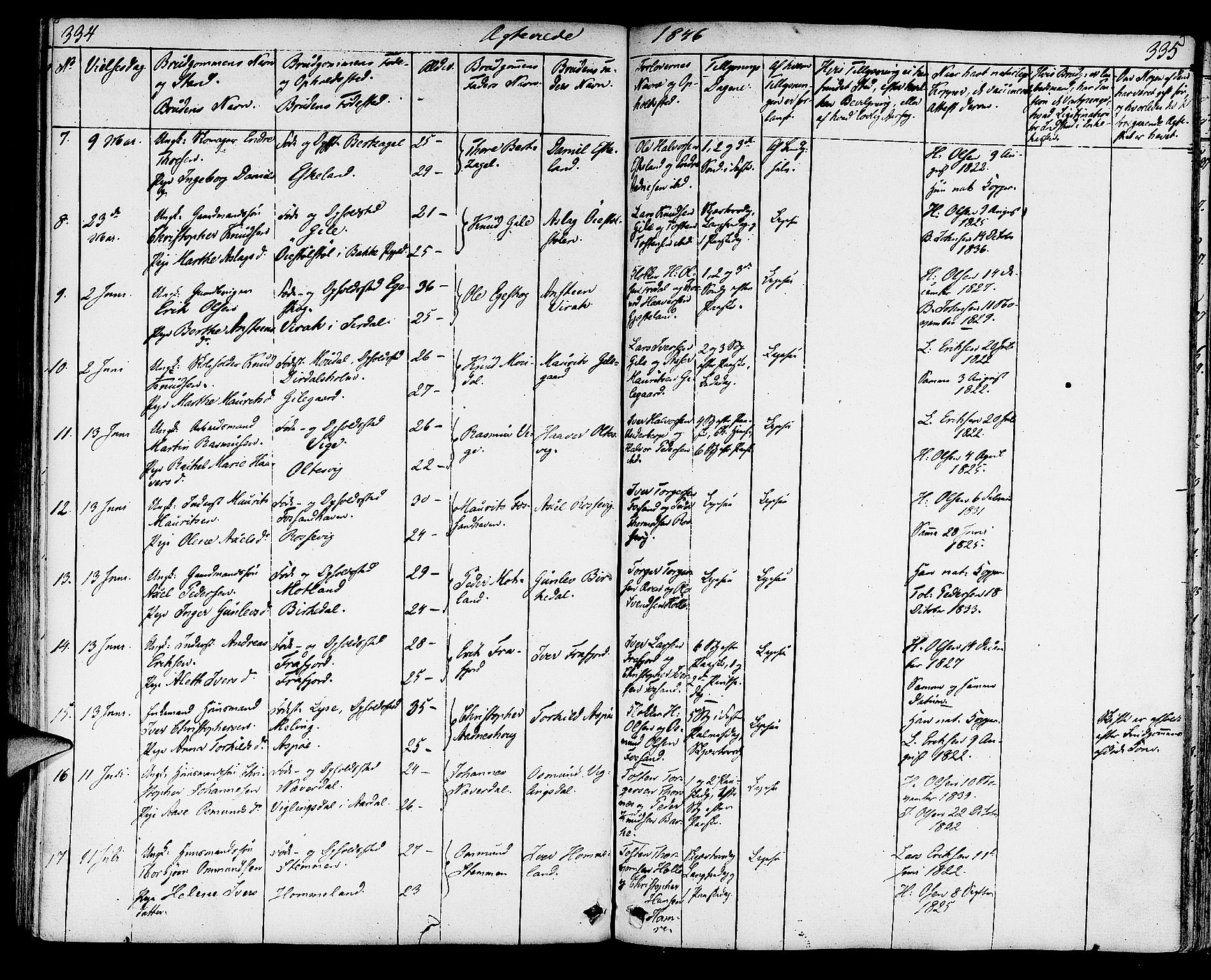 Strand sokneprestkontor, AV/SAST-A-101828/H/Ha/Haa/L0005: Parish register (official) no. A 5, 1833-1854, p. 334-335