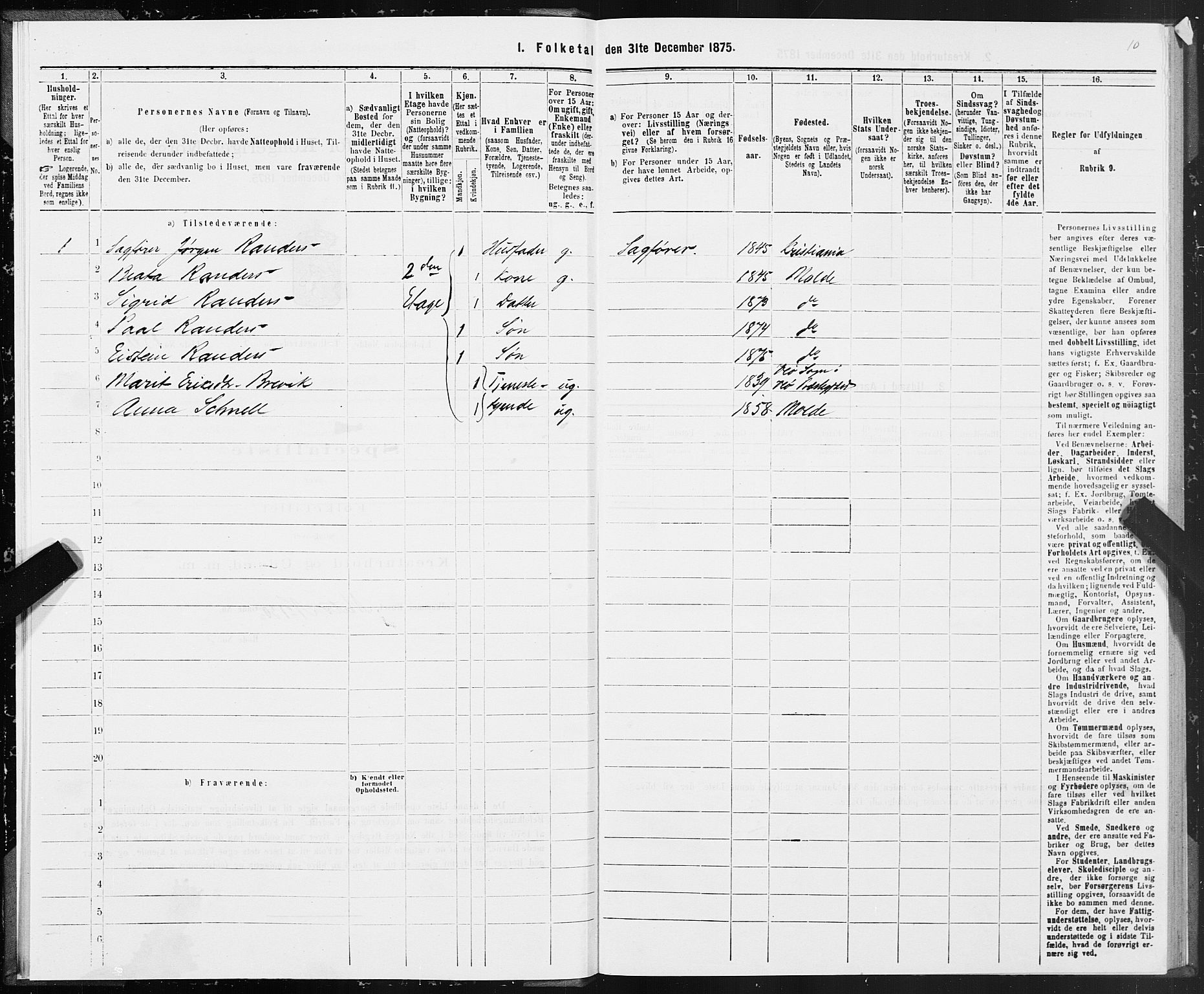 SAT, 1875 census for 1502P Molde, 1875, p. 2010