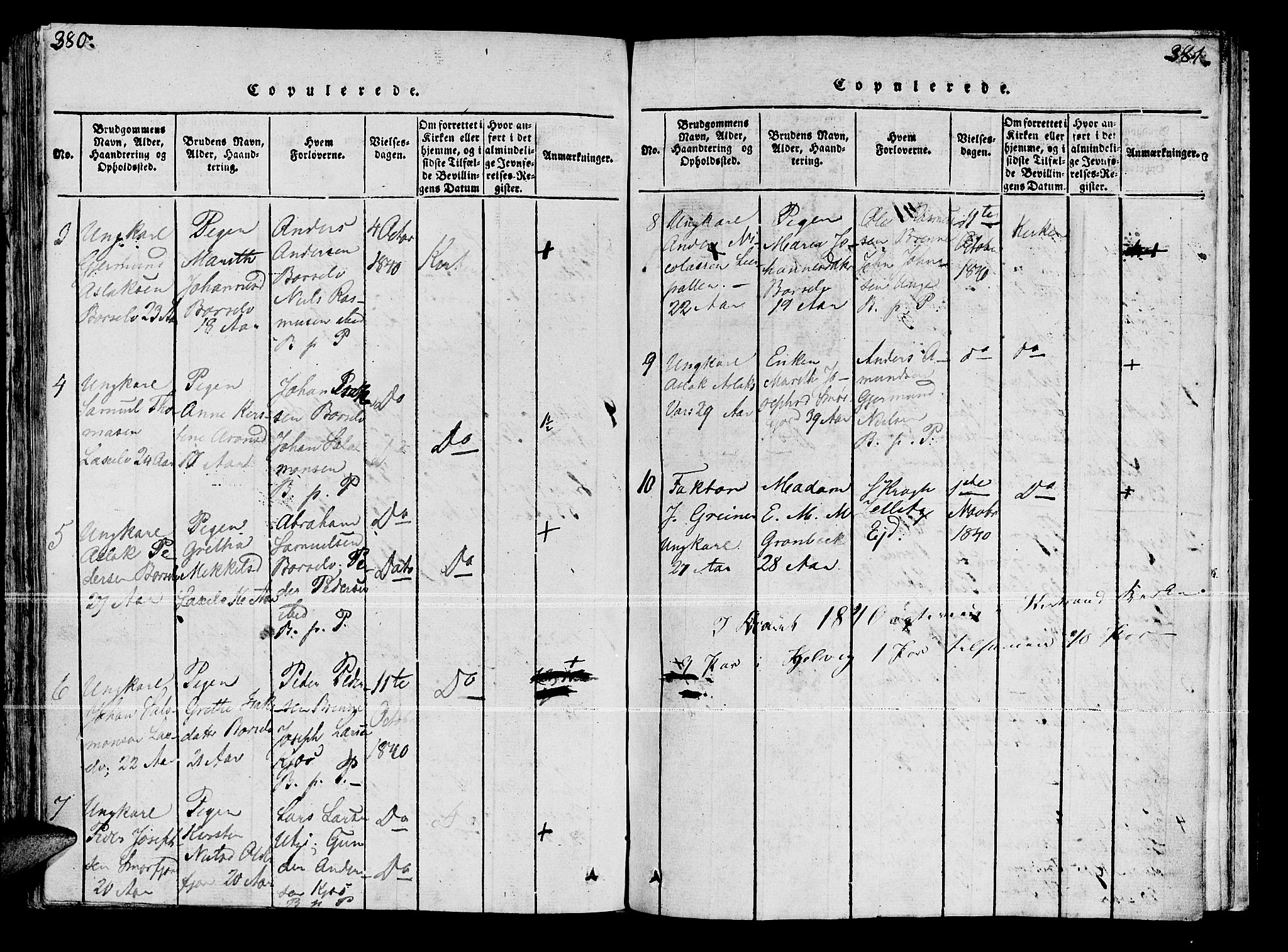 Kistrand/Porsanger sokneprestembete, SATØ/S-1351/H/Ha/L0003.kirke: Parish register (official) no. 3, 1825-1842, p. 380-381