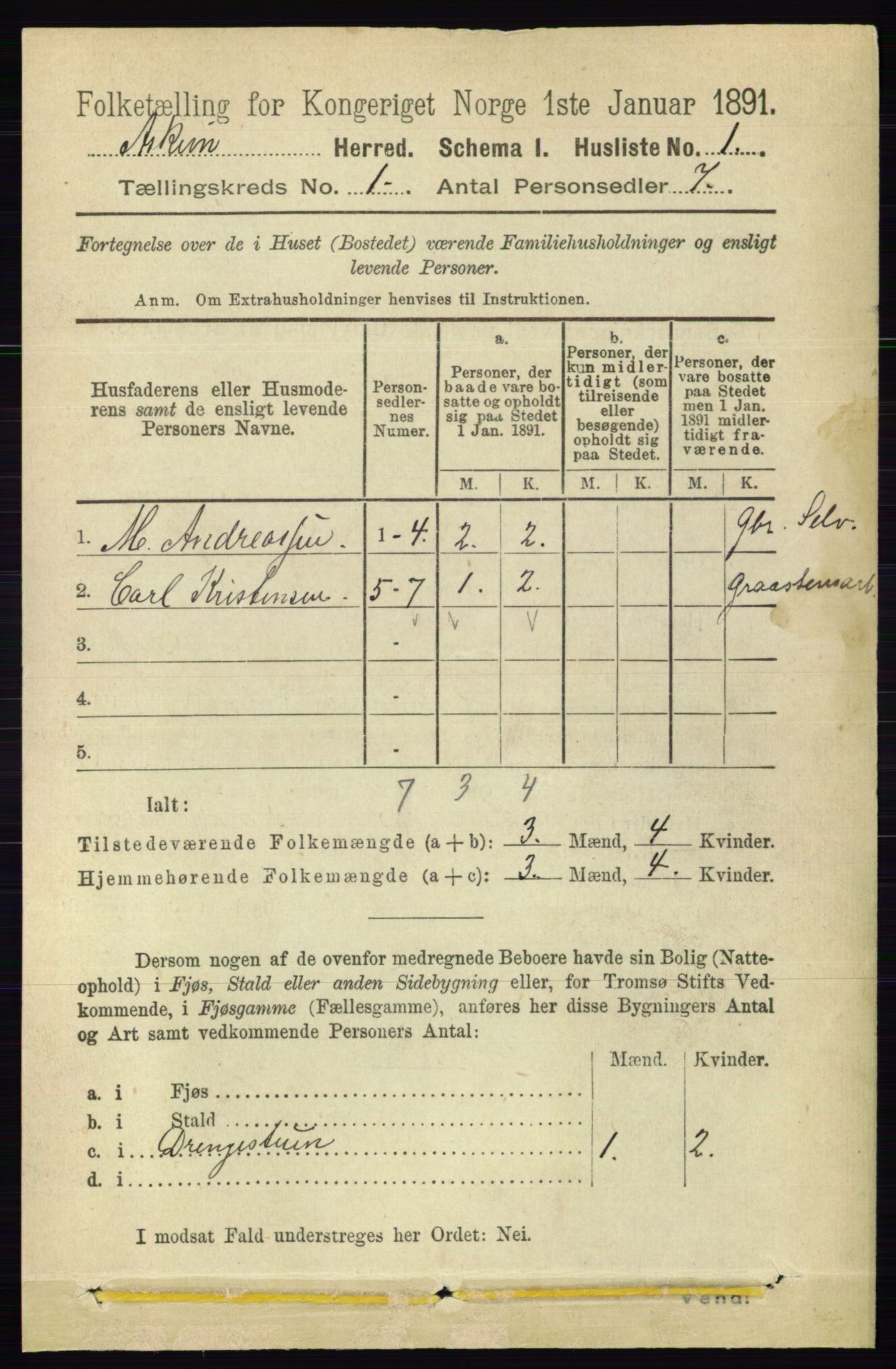 RA, 1891 census for 0124 Askim, 1891, p. 42