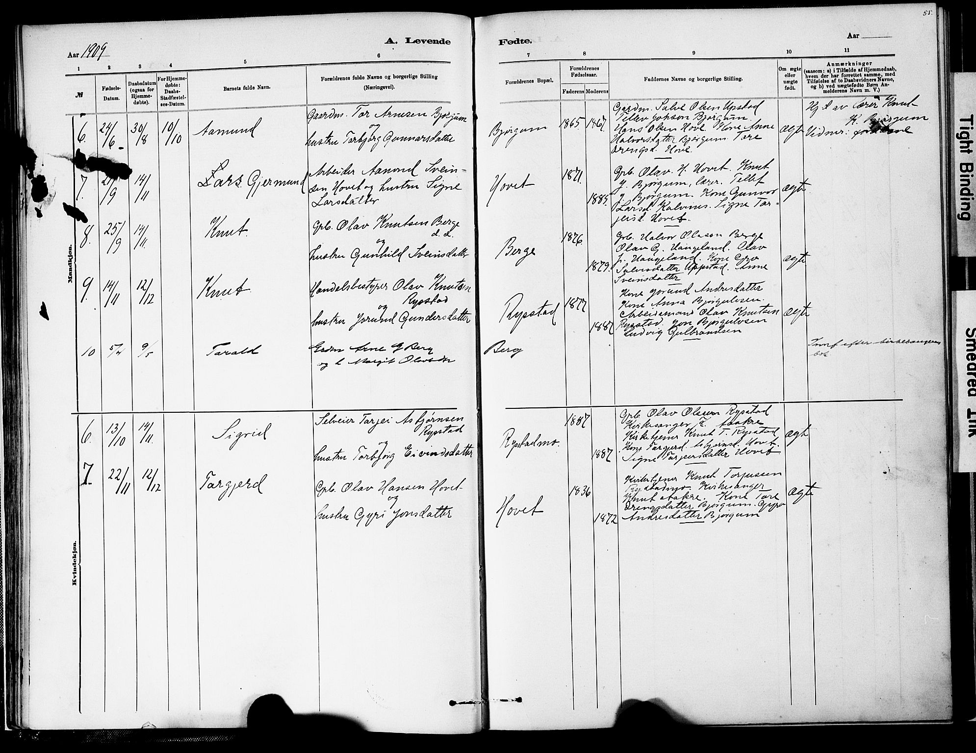 Valle sokneprestkontor, AV/SAK-1111-0044/F/Fa/Fab/L0001: Parish register (official) no. A 1, 1882-1910, p. 55