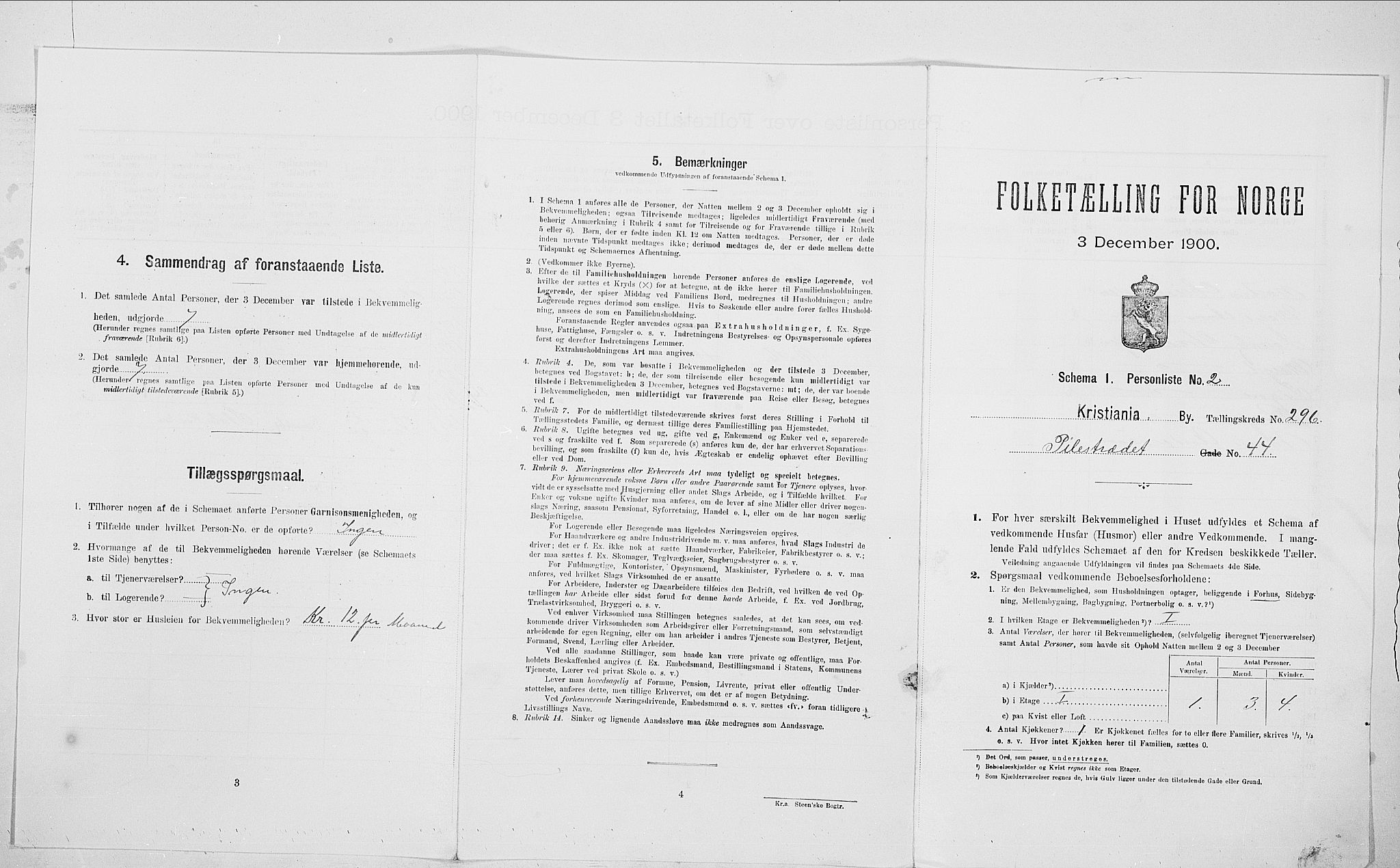 SAO, 1900 census for Kristiania, 1900, p. 71593