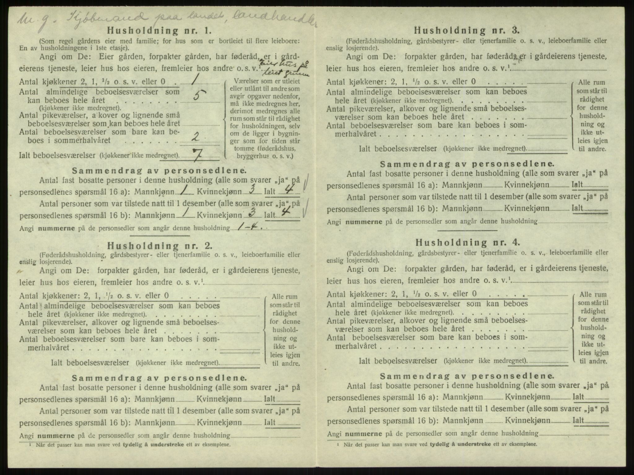 SAB, 1920 census for Hyllestad, 1920, p. 303