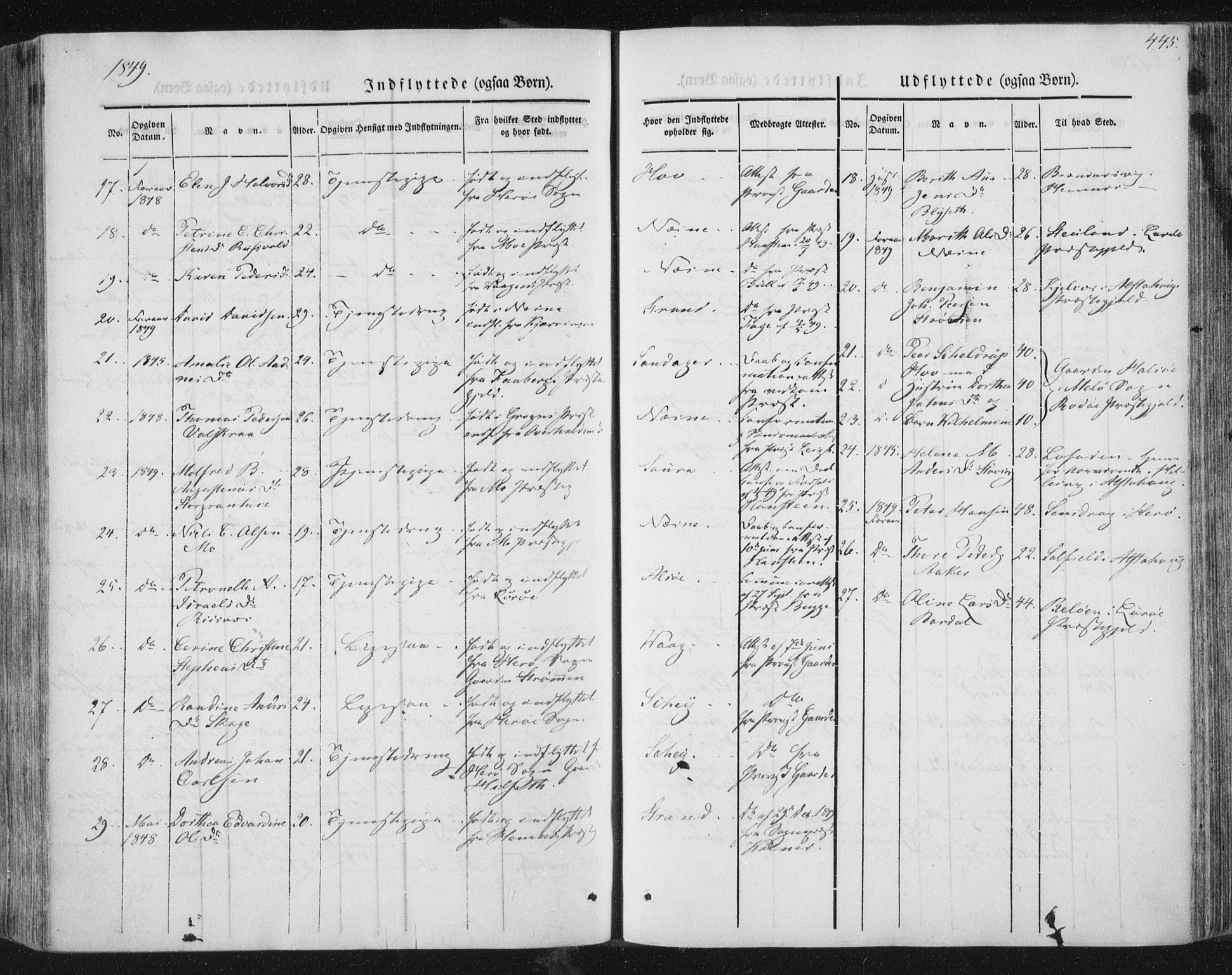 Ministerialprotokoller, klokkerbøker og fødselsregistre - Nordland, AV/SAT-A-1459/838/L0549: Parish register (official) no. 838A07, 1840-1854, p. 445