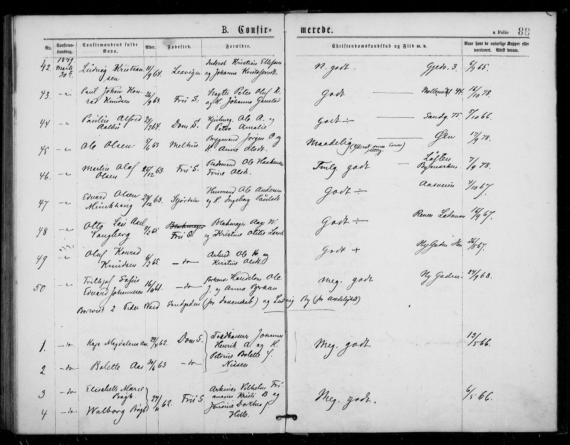 Ministerialprotokoller, klokkerbøker og fødselsregistre - Sør-Trøndelag, AV/SAT-A-1456/602/L0121: Parish register (official) no. 602A19, 1872-1879, p. 88