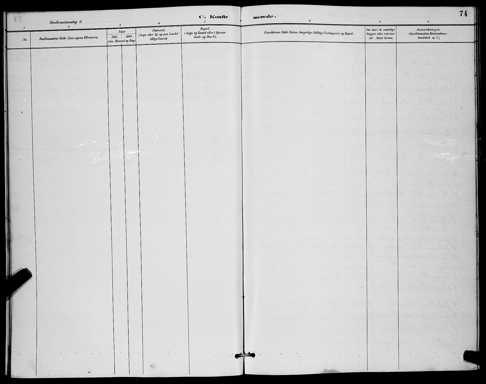 Berg sokneprestkontor, AV/SATØ-S-1318/G/Ga/Gab/L0012klokker: Parish register (copy) no. 12, 1887-1902, p. 74