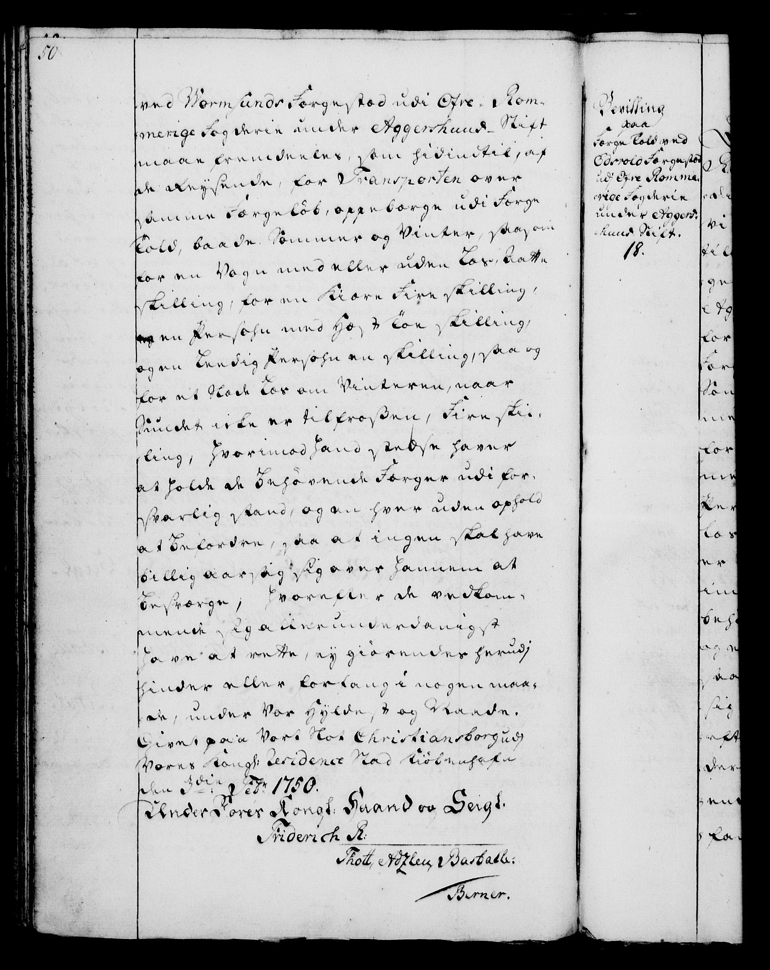 Rentekammeret, Kammerkanselliet, AV/RA-EA-3111/G/Gg/Gga/L0006: Norsk ekspedisjonsprotokoll med register (merket RK 53.6), 1749-1759, p. 50