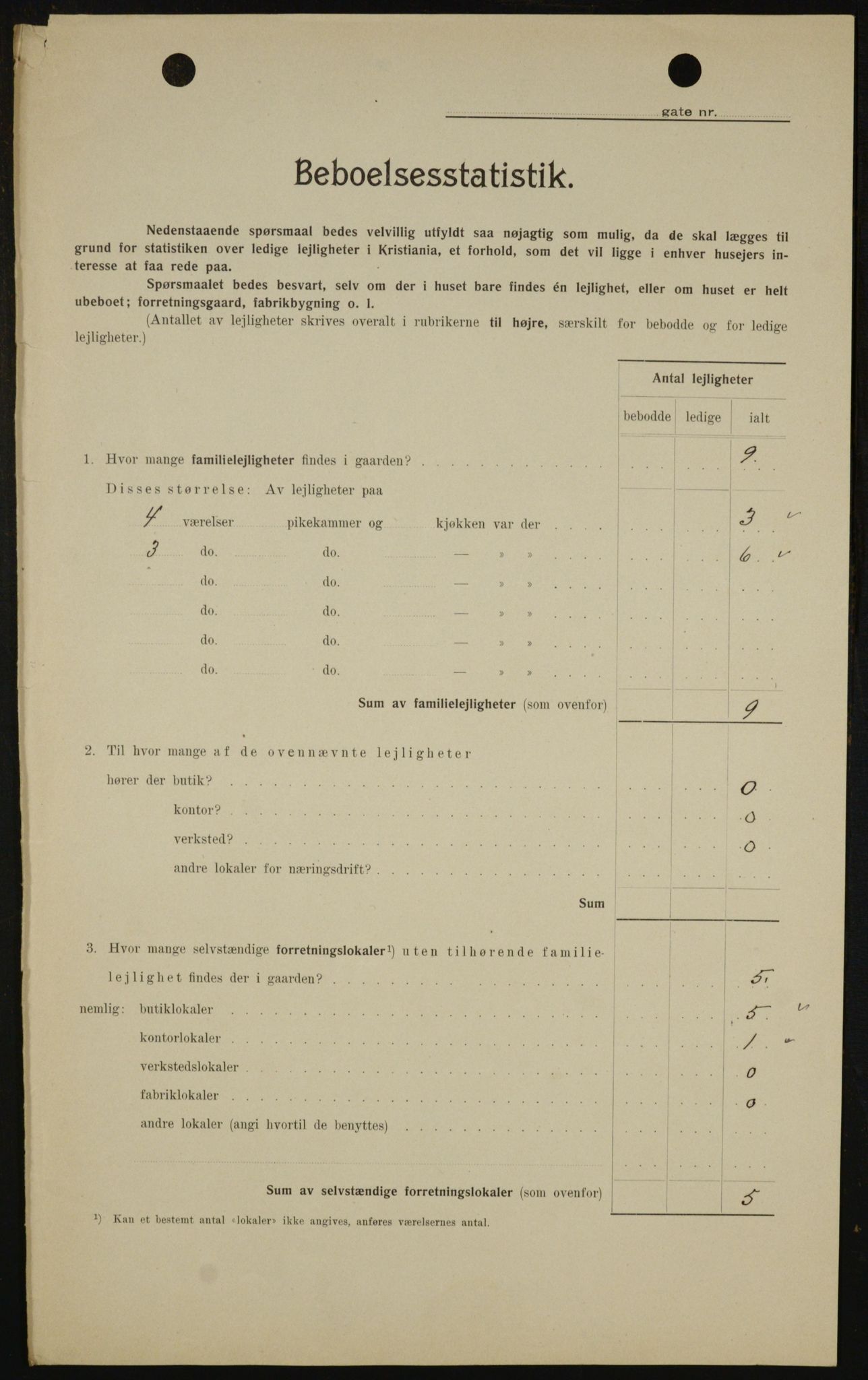 OBA, Municipal Census 1909 for Kristiania, 1909, p. 75396