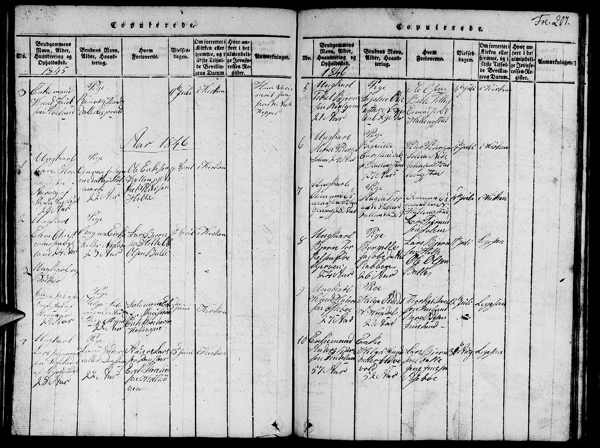 Vikedal sokneprestkontor, SAST/A-101840/01/V: Parish register (copy) no. B 1, 1816-1853, p. 207