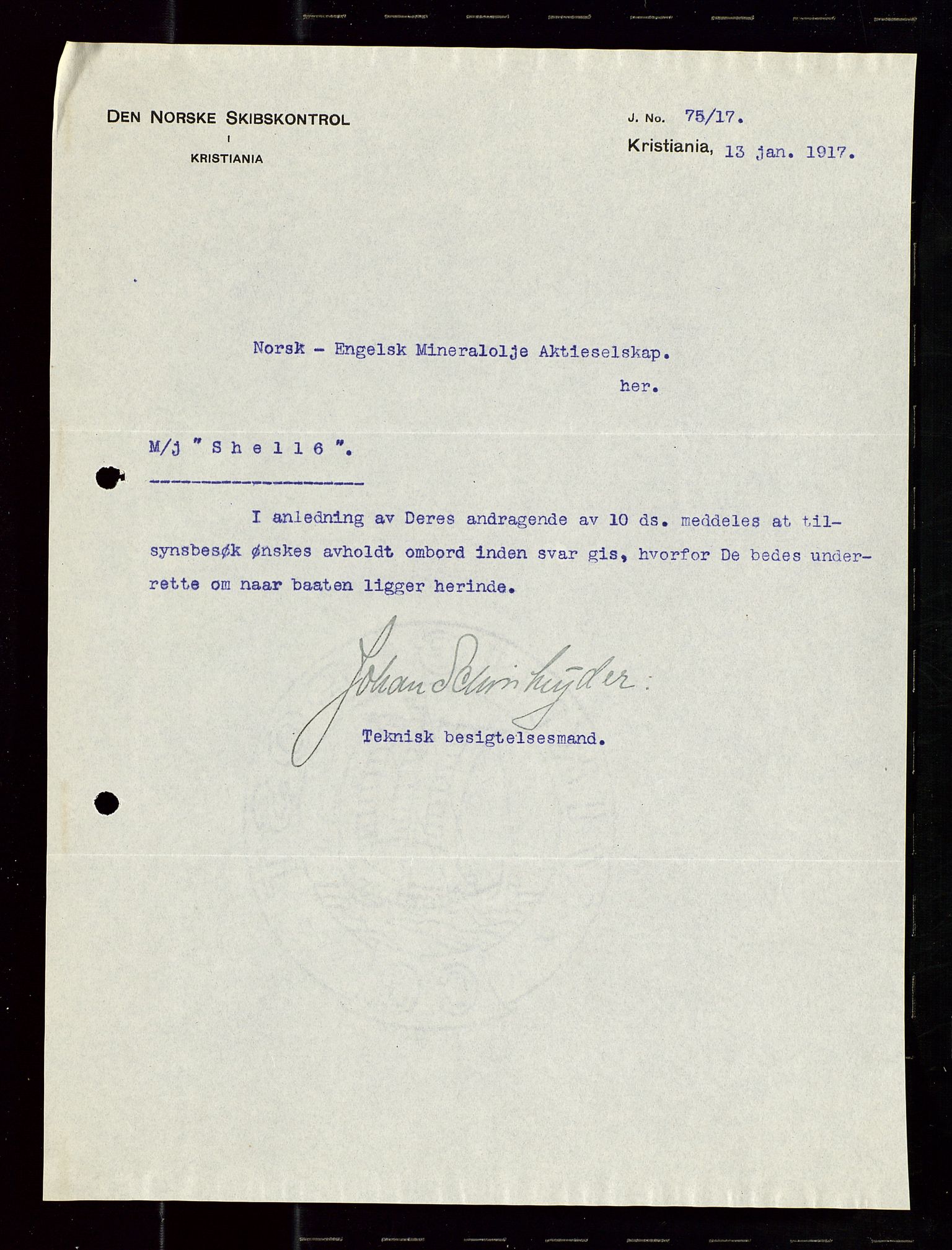 Pa 1521 - A/S Norske Shell, AV/SAST-A-101915/E/Ea/Eaa/L0020: Sjefskorrespondanse, 1917, p. 294