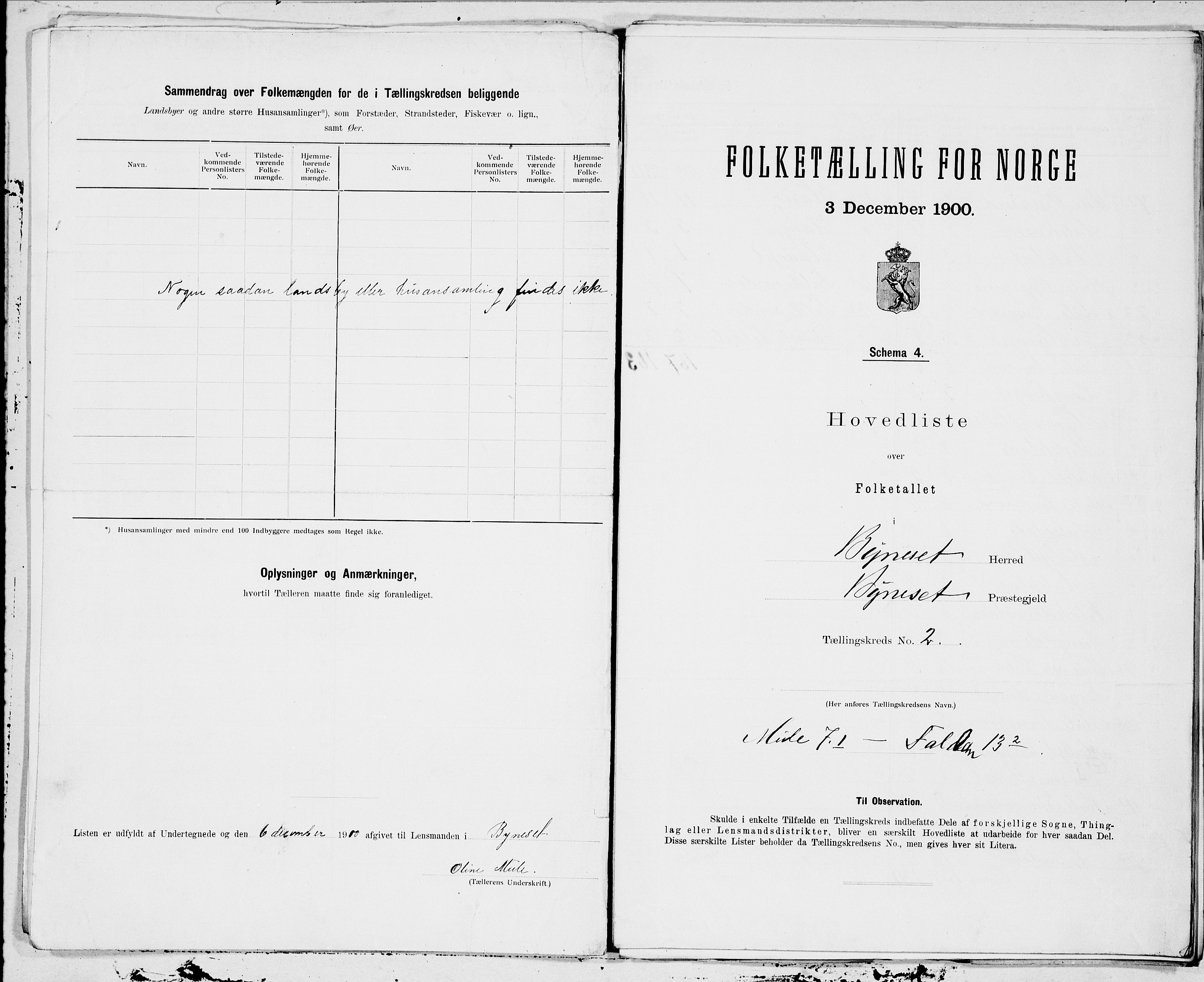 SAT, 1900 census for Byneset, 1900, p. 4