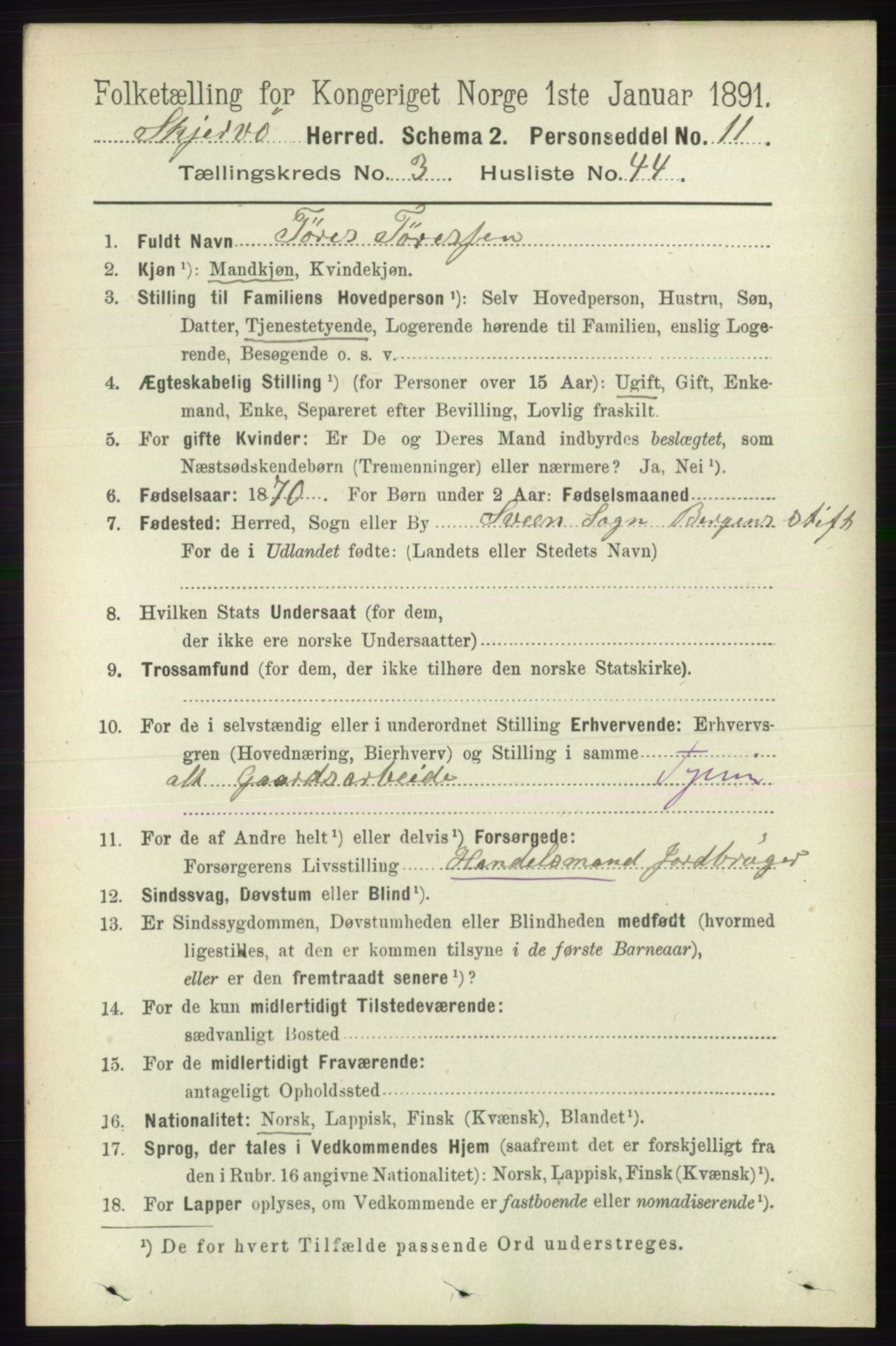 RA, 1891 census for 1941 Skjervøy, 1891, p. 2174