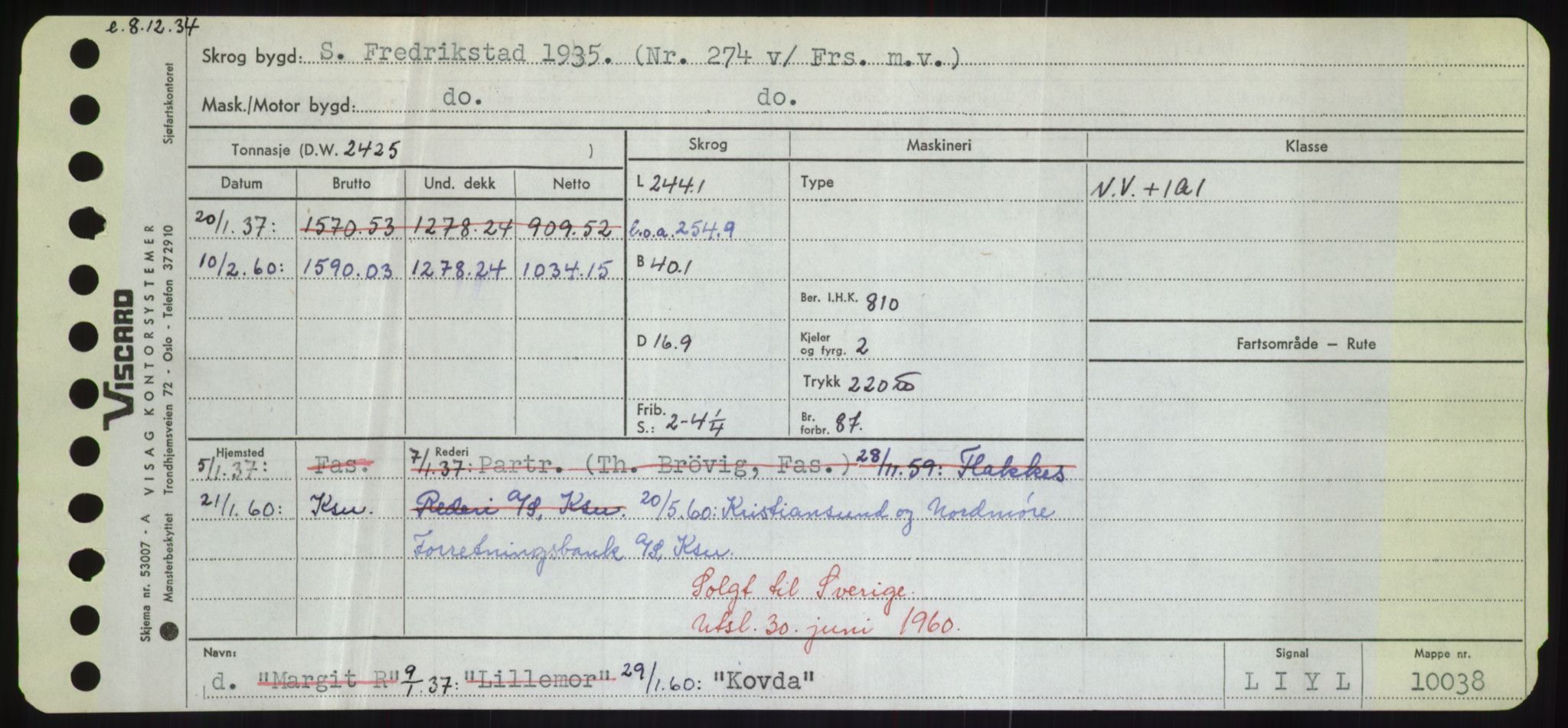 Sjøfartsdirektoratet med forløpere, Skipsmålingen, AV/RA-S-1627/H/Hd/L0021: Fartøy, Kor-Kår, p. 129