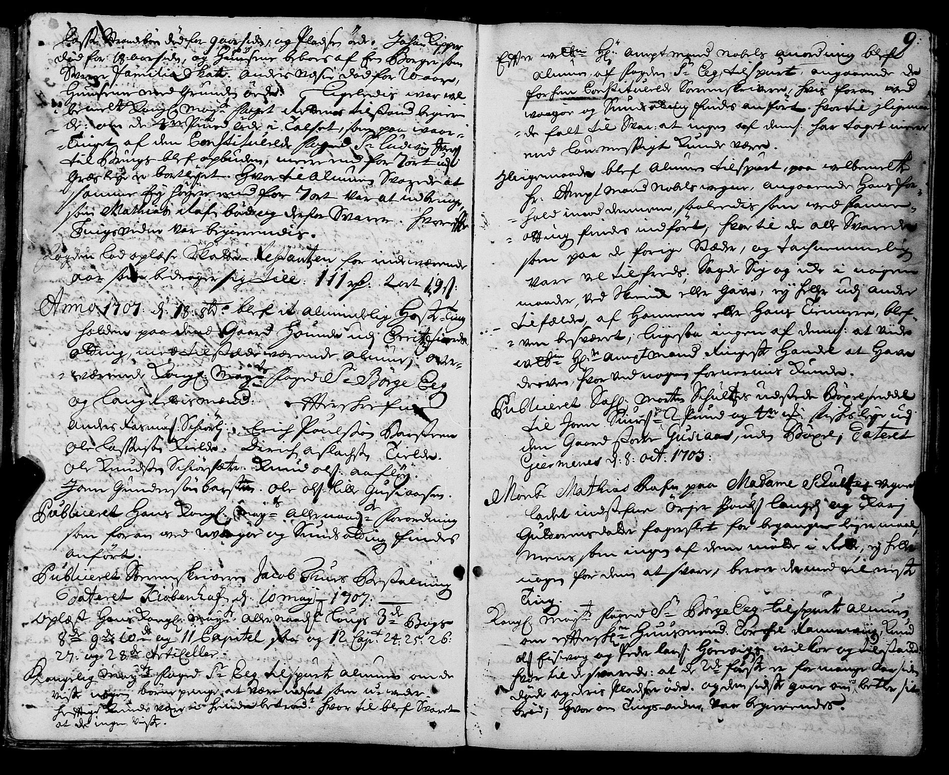 Romsdal sorenskriveri, AV/SAT-A-4149/1/1/1A/L0006: Tingbok, 1707-1711, p. 8b-9a