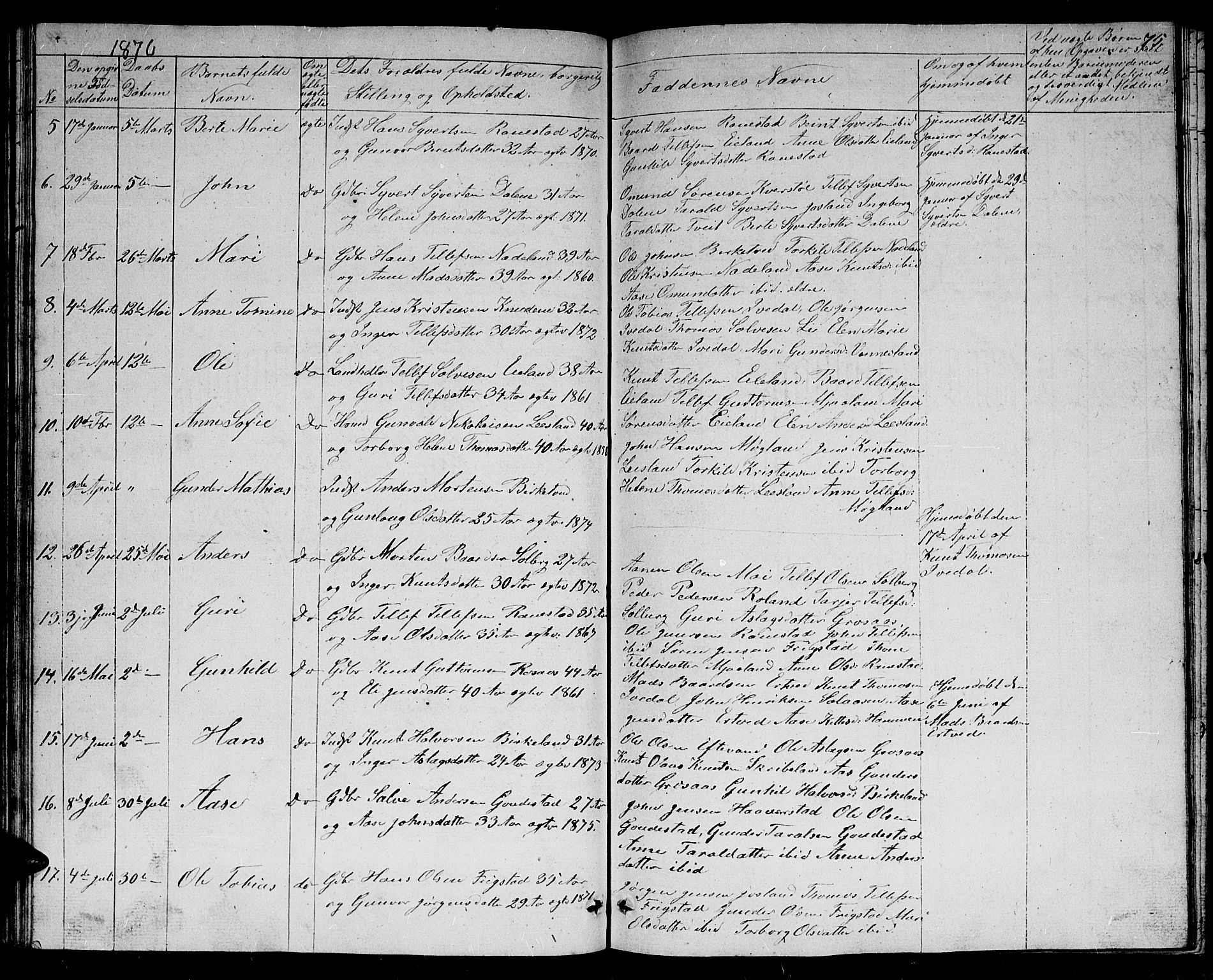 Evje sokneprestkontor, AV/SAK-1111-0008/F/Fb/Fbc/L0002: Parish register (copy) no. B 2, 1849-1876, p. 75