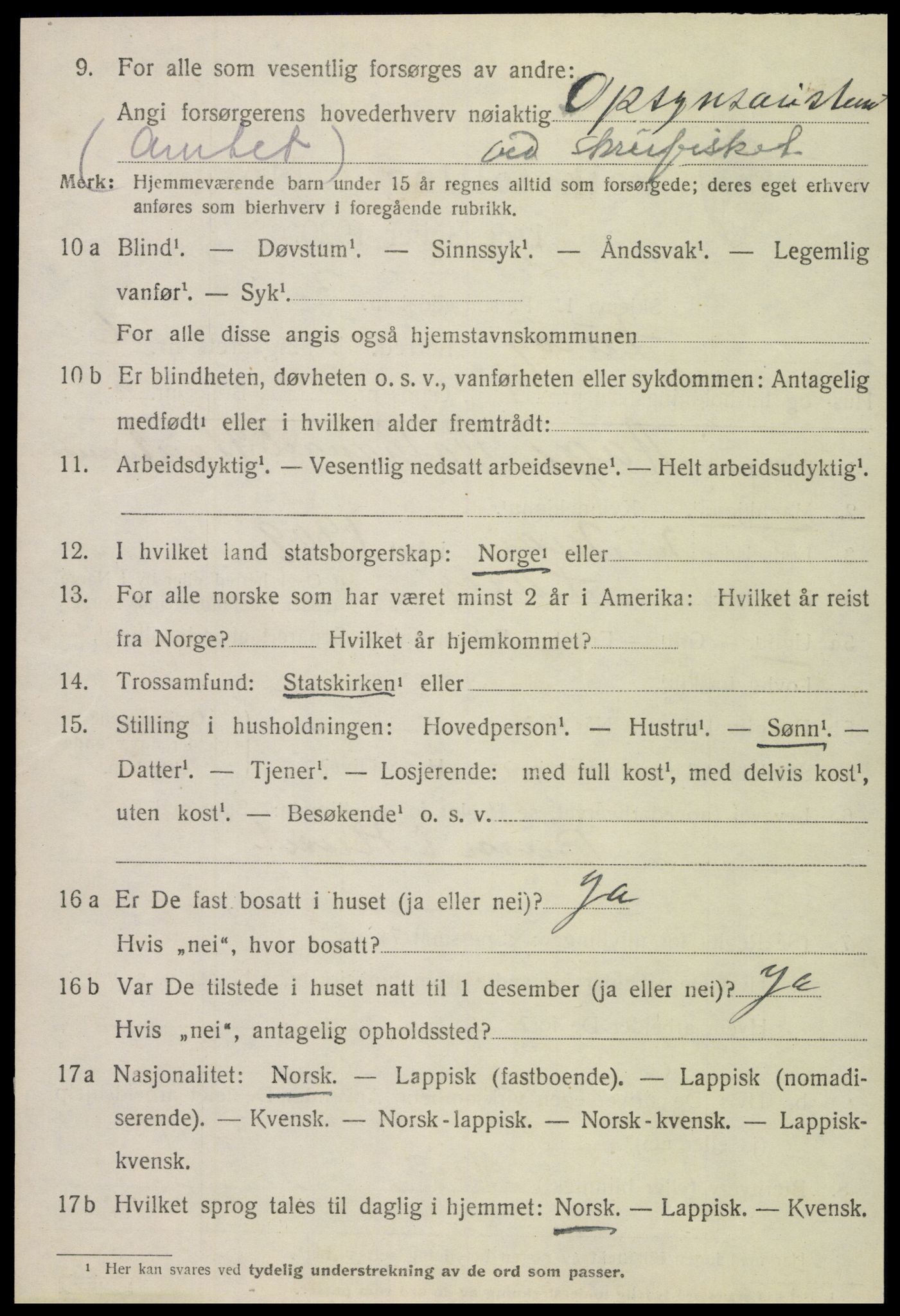 SAT, 1920 census for Lurøy, 1920, p. 3588